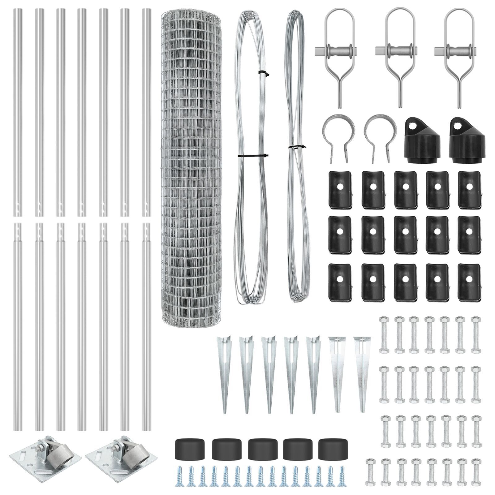 Împrejmuirea Euro cu 7 stâlpi de vârf 1.5x10 m Oțel galvanizat GartenMobel Dekor