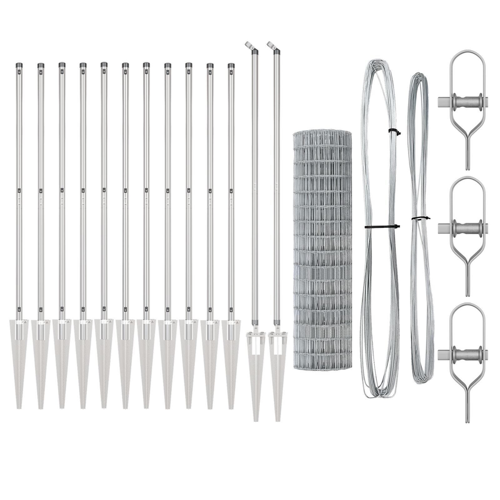 Îngrădire Euro cu 13 Stâlpi Țepuți 1.2x25 m Oțel Galvanizat GartenMobel Dekor