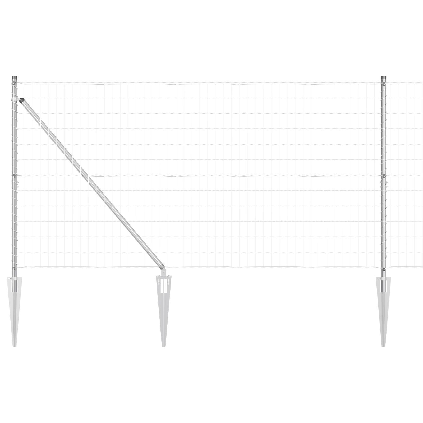 Îngrădire Euro cu 13 Stâlpi Țepuți 1.2x25 m Oțel Galvanizat GartenMobel Dekor