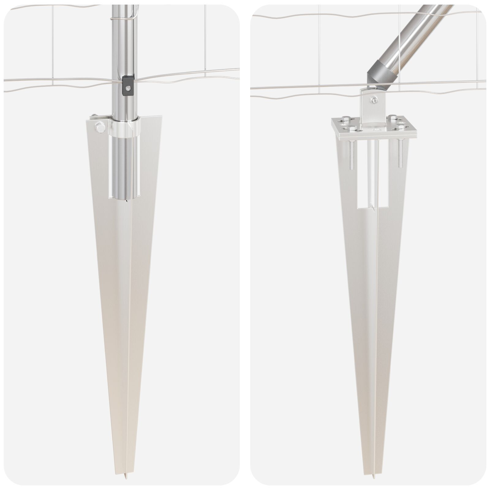 Îngrădire Euro cu 7 stâlpi cu vârf 1.2x10 m din oțel galvanizat GartenMobel Dekor