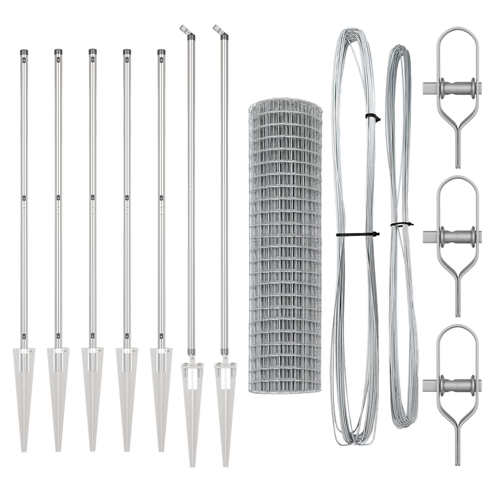 Îngrădire Euro cu 7 stâlpi cu vârf 1.2x10 m din oțel galvanizat GartenMobel Dekor