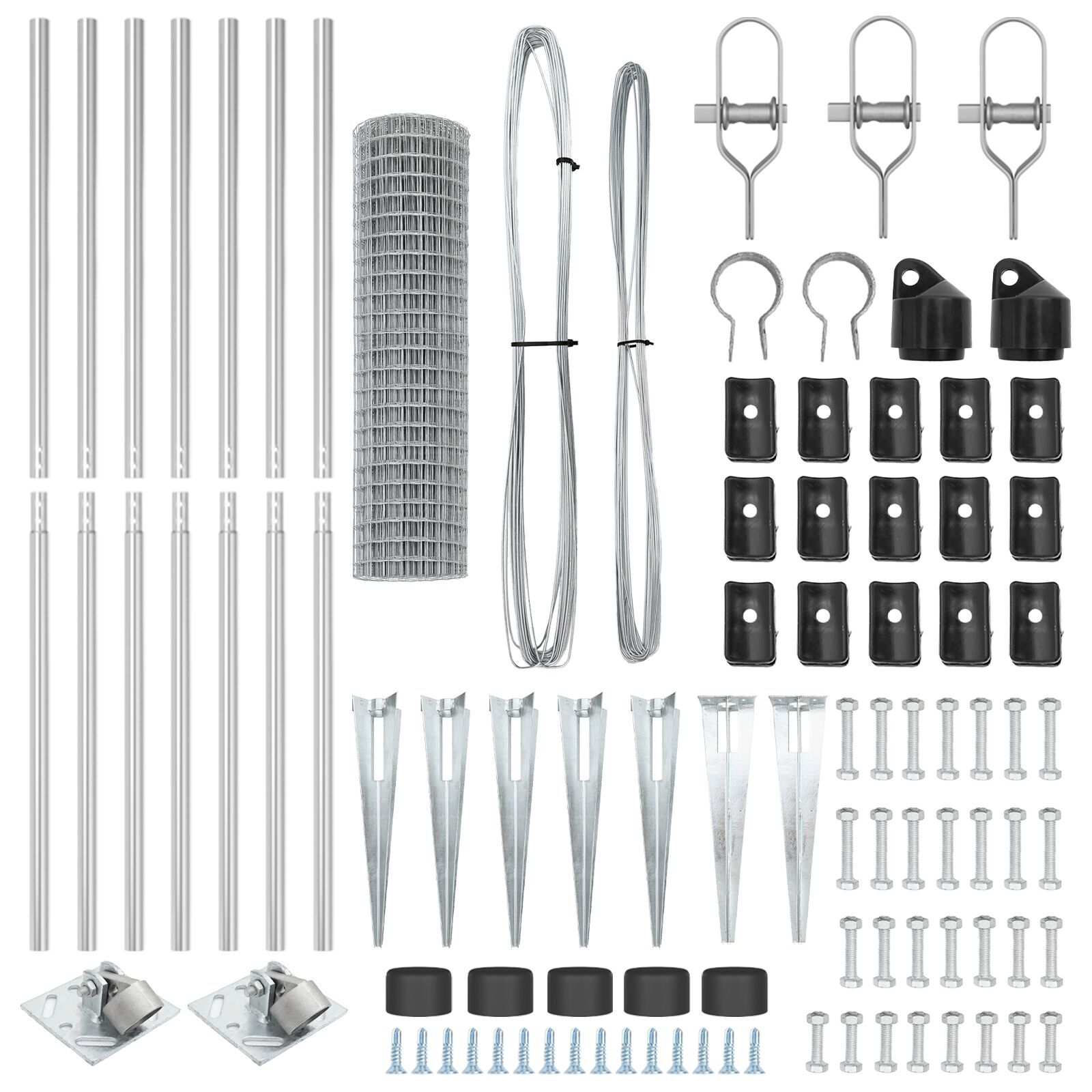 Îngrădire Euro cu 7 stâlpi cu vârf 1.2x10 m din oțel galvanizat GartenMobel Dekor