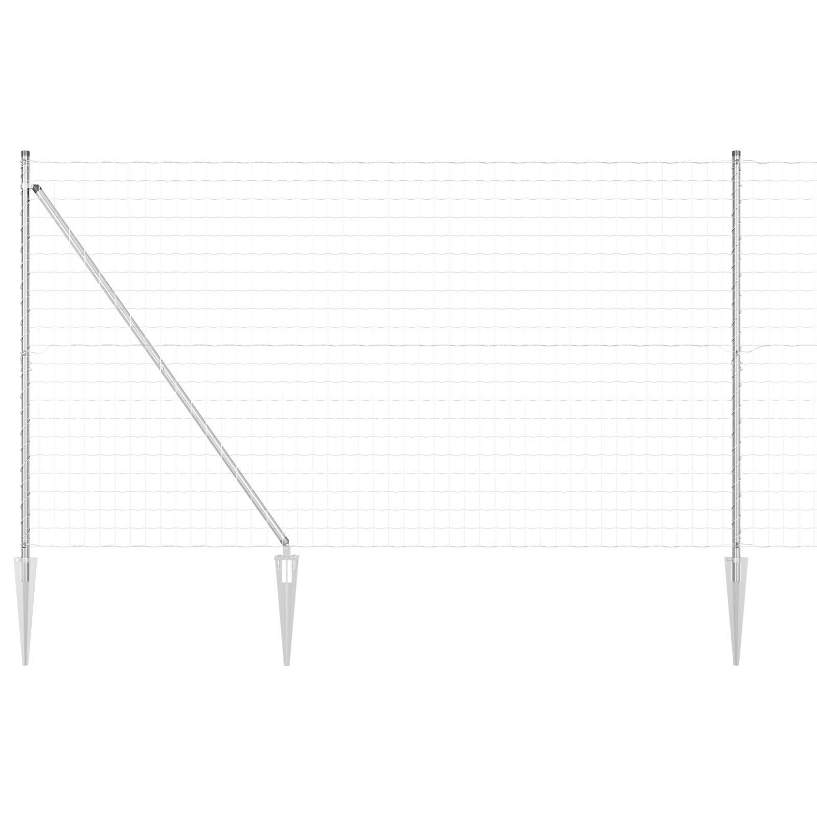 Gard Euro cu 7 Posturi cu țepi 1.5x10 m din oțel galvanizat GartenMobel Dekor