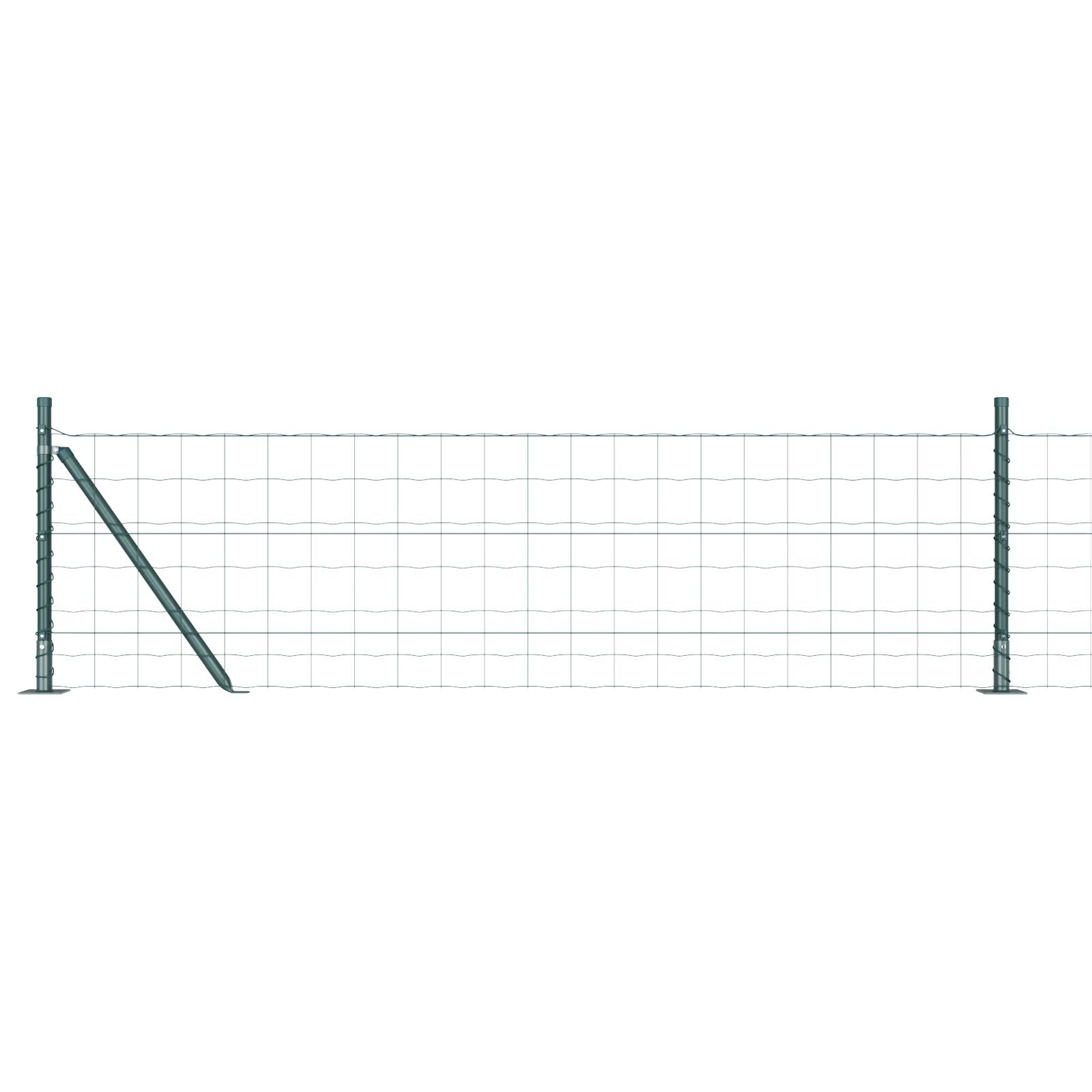 Gard Euro cu 7 Stâlpi Flanșați 0.4x10 m din Oțel Galvanizat GartenMobel Dekor