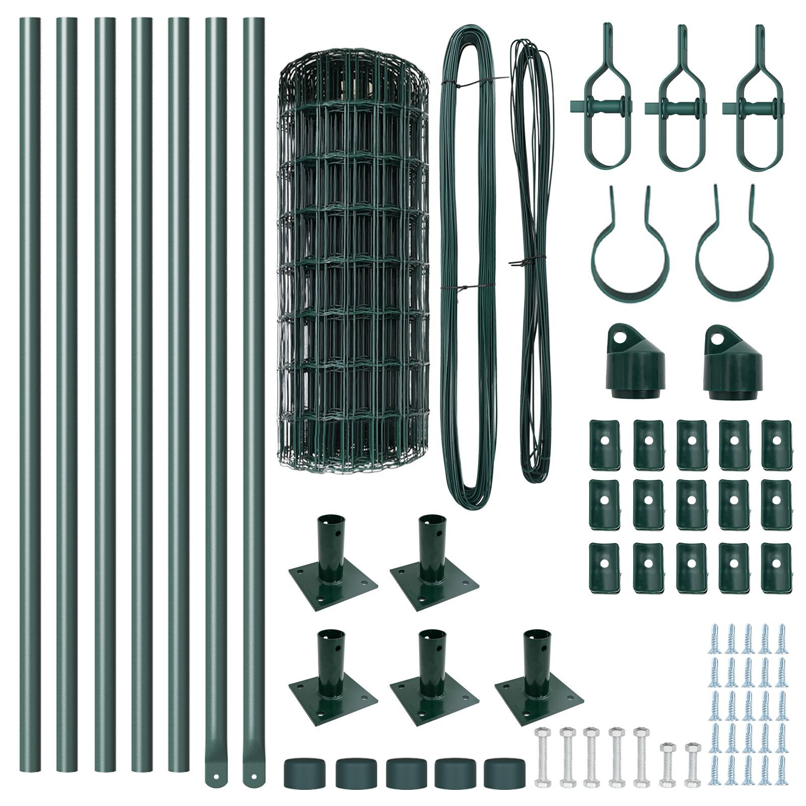 Gard Euro cu 7 Stâlpi Flanșați 0.6x10 m Oțel Galvanizat GartenMobel Dekor