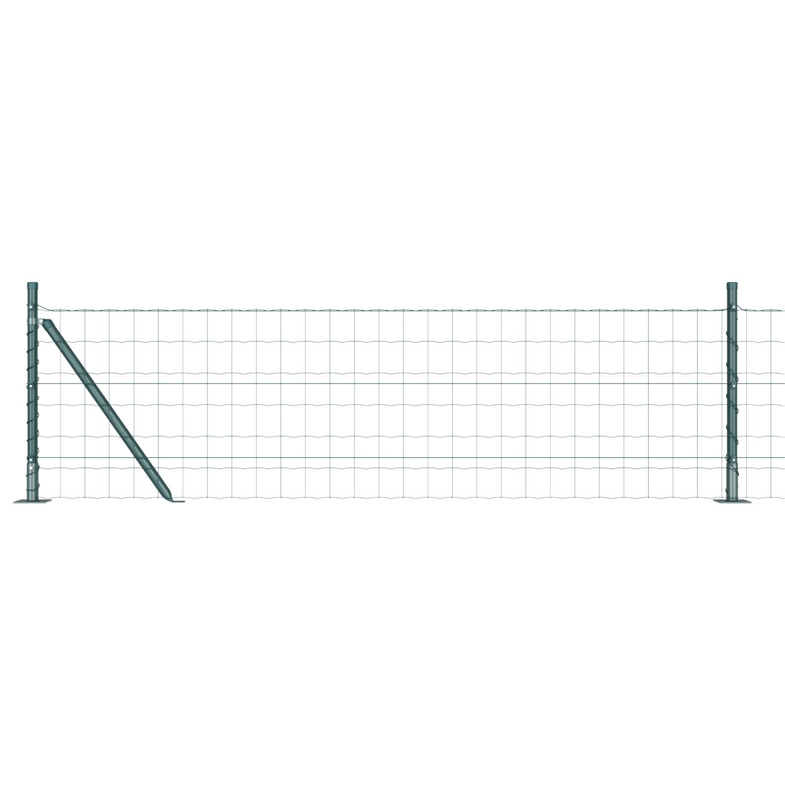 Gard Euro cu 7 Stâlpi Flanșați 0.6x10 m Oțel Zincat GartenMobel Dekor
