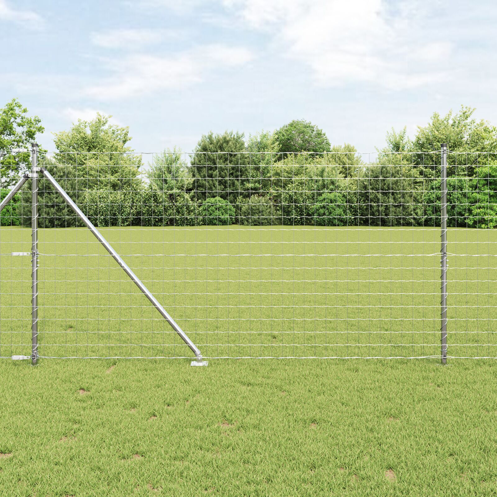 Gard Euro cu 7 posturi cu vârf 1.4x10 m Oțel galvanizat GartenMobel Dekor