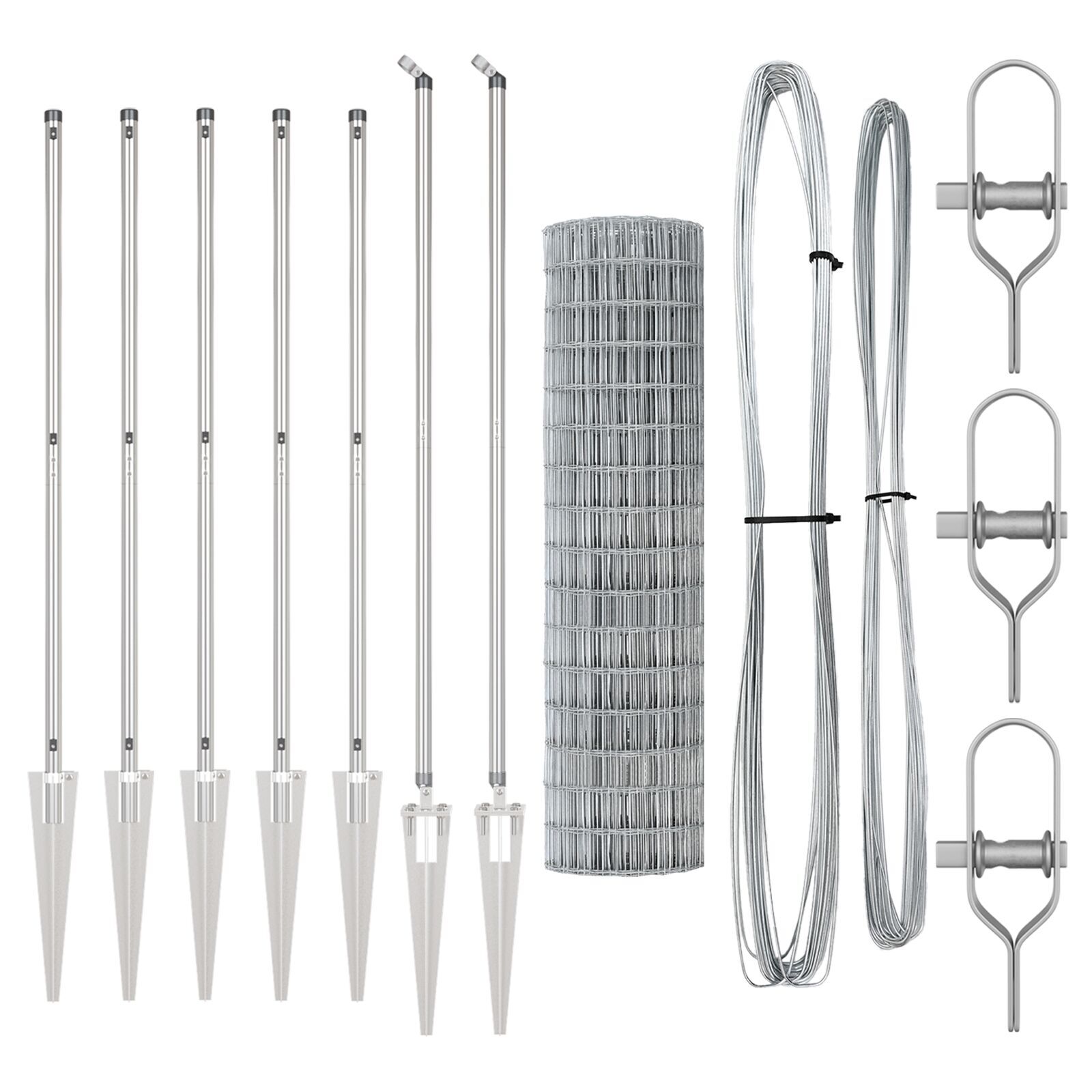 Gard Euro cu 7 posturi cu vârf 1.4x10 m Oțel galvanizat GartenMobel Dekor