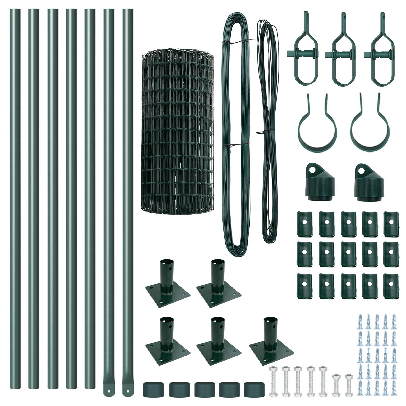 Gard Euro cu 7 stâlpi flanșați 0.4x10 m din oțel galvanizat GartenMobel Dekor