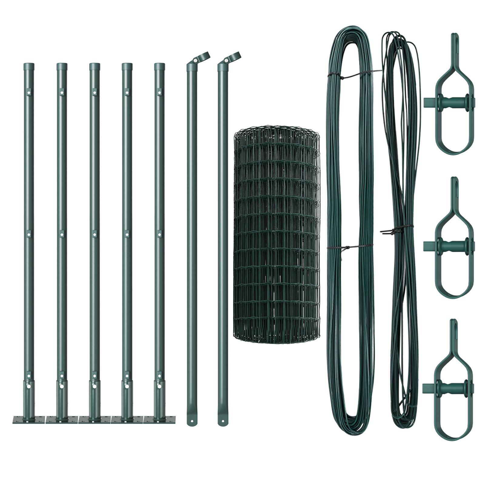 Gard Euro cu 7 stâlpi flanșați 0.4x10 m din oțel galvanizat GartenMobel Dekor