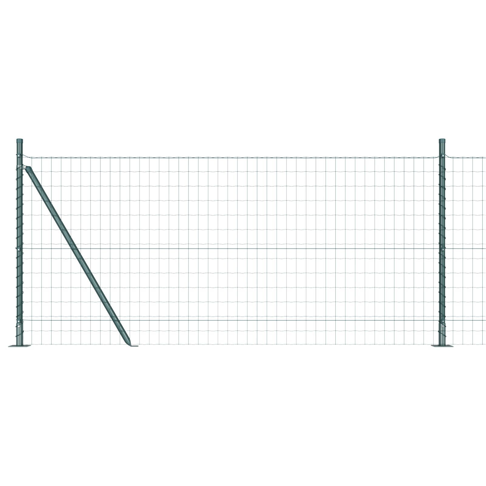 Gard Euro cu 7 stâlpi flanșați 1x10 m Oțel galvanizat GartenMobel Dekor