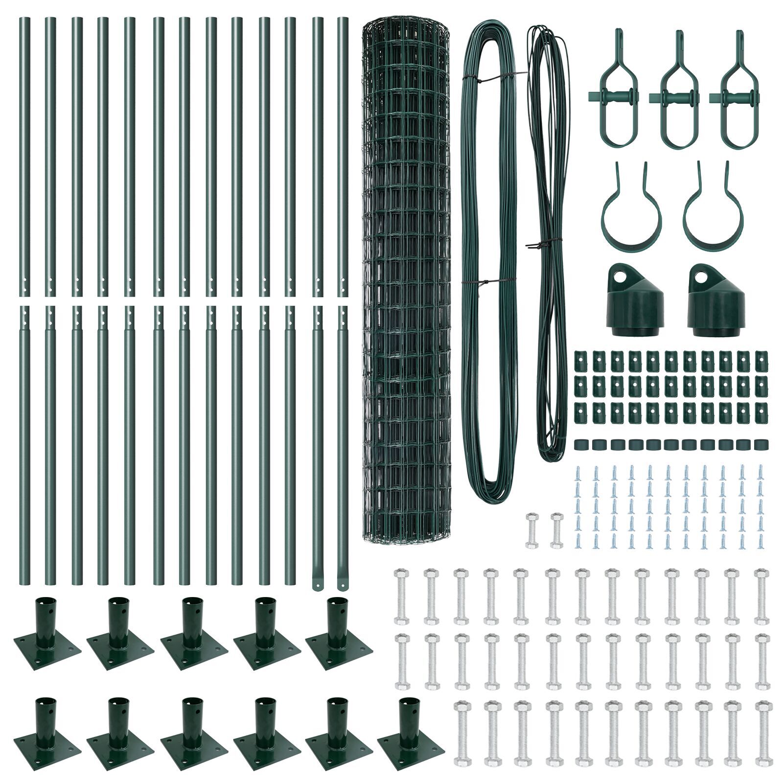 Euro Fence cu 13 Posturi Flangate 1.2x25 m Oțel Galvanizat GartenMobel Dekor