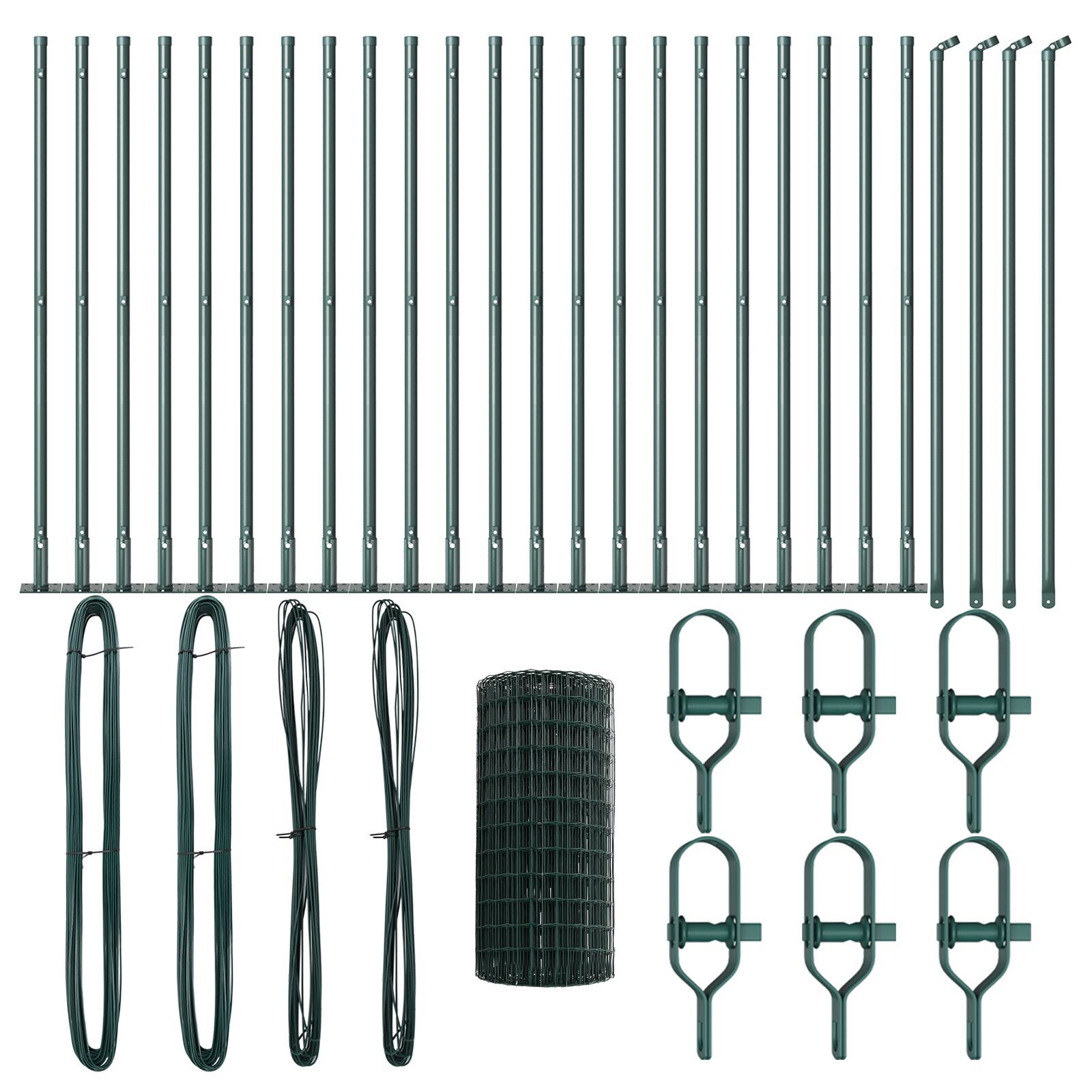 Gard Euro cu 13 Stâlpi Flanșați 0.4x50 m Oțel Galvanizat GartenMobel Dekor