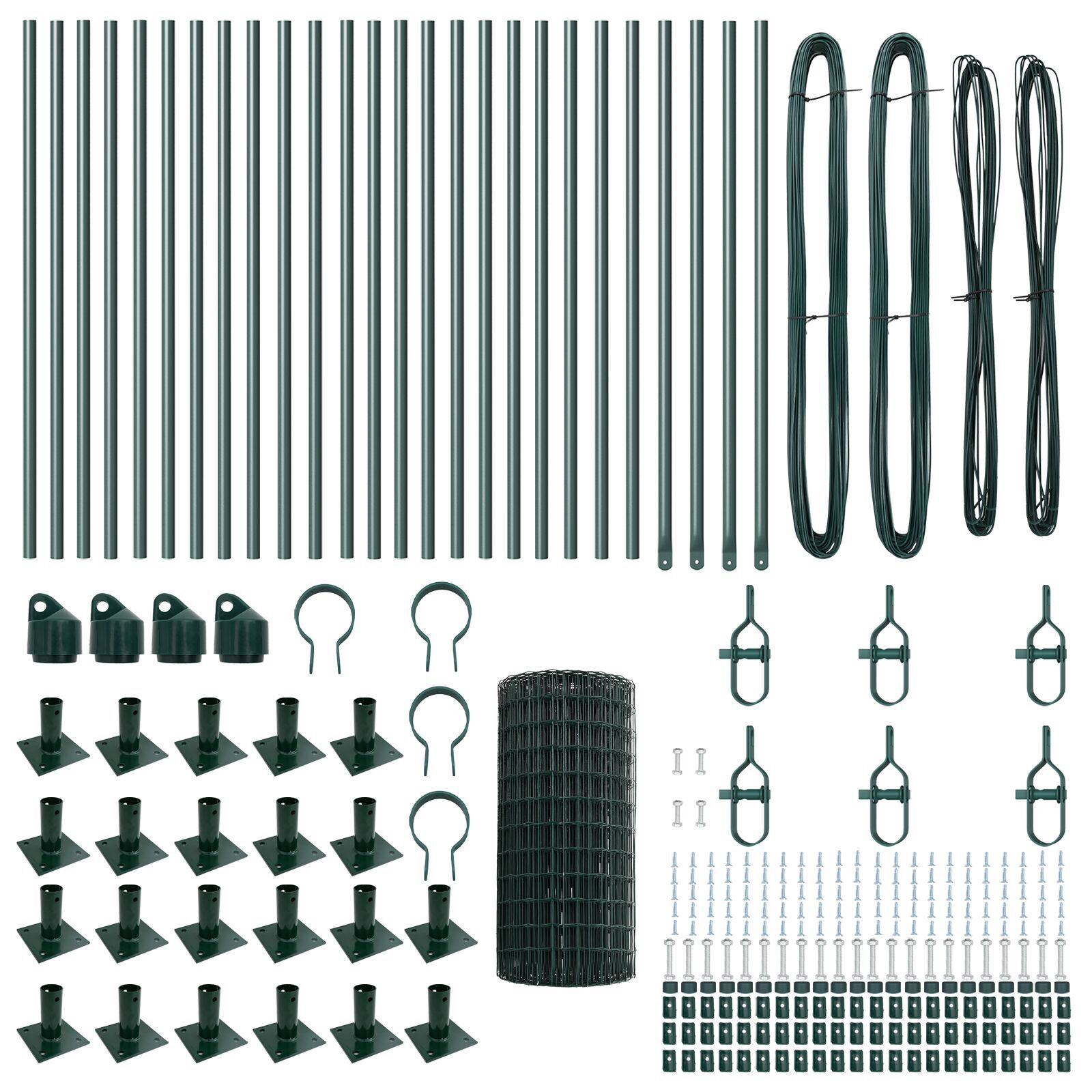 Gard Euro cu 13 Stâlpi Flanșați 0.4x50 m Oțel Galvanizat GartenMobel Dekor