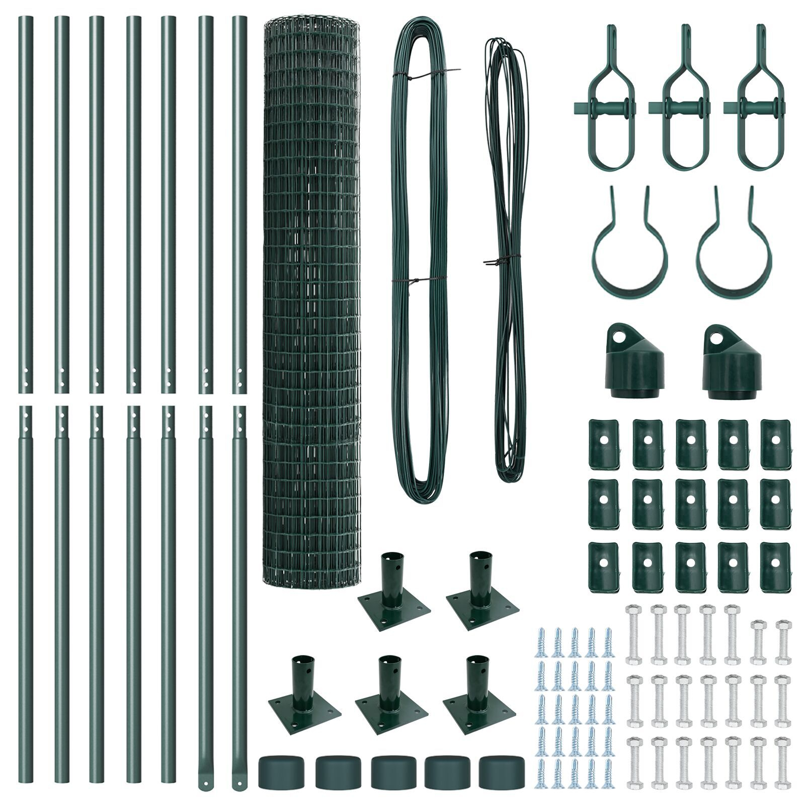 Gard Euro cu 7 Stâlpi cu Flanșe 1.6x10 m Oțel Galvanizat GartenMobel Dekor