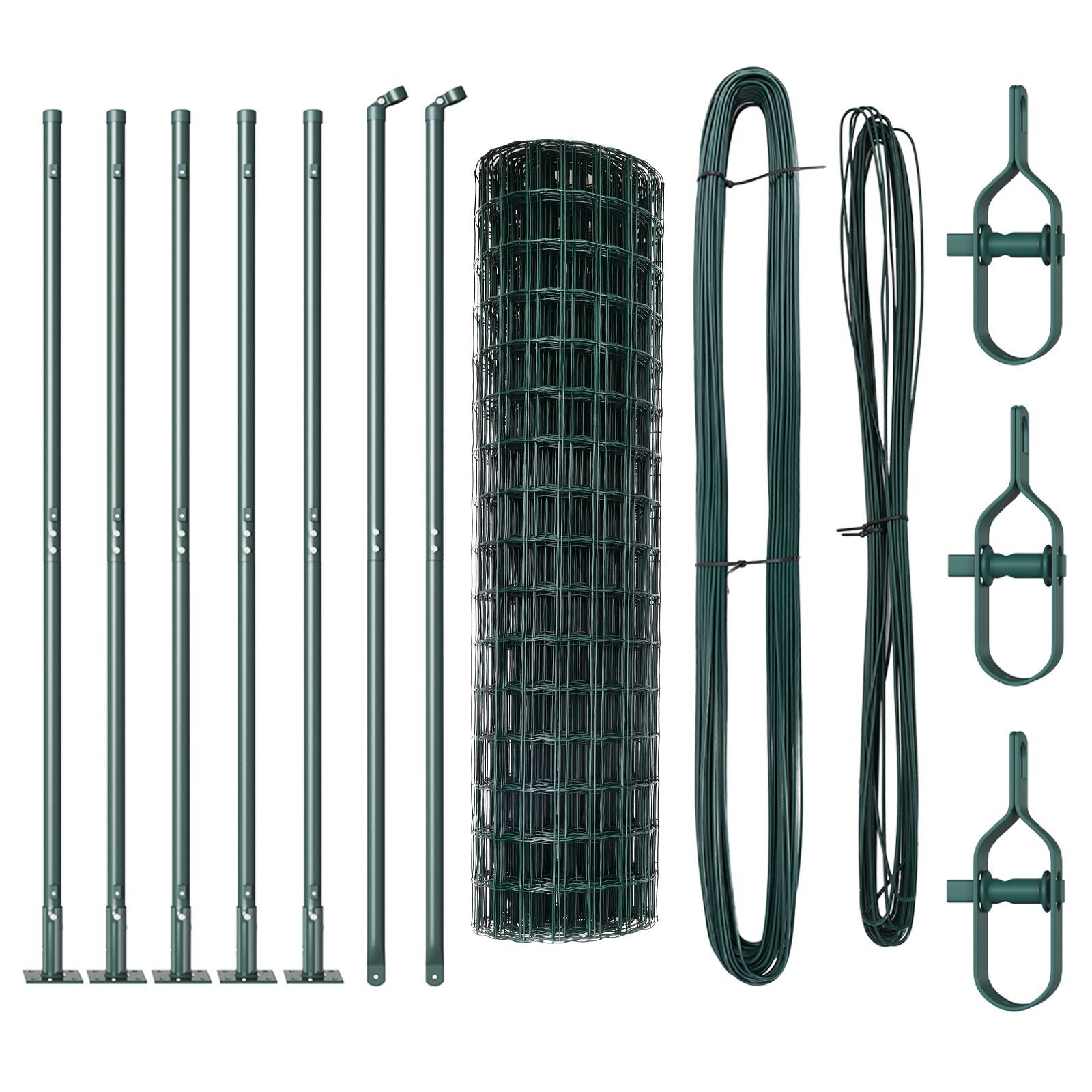 Gard euro Set de 2 Verde Metal, Acoperire din plastic 10 x 1,2 m GartenMobel Dekor