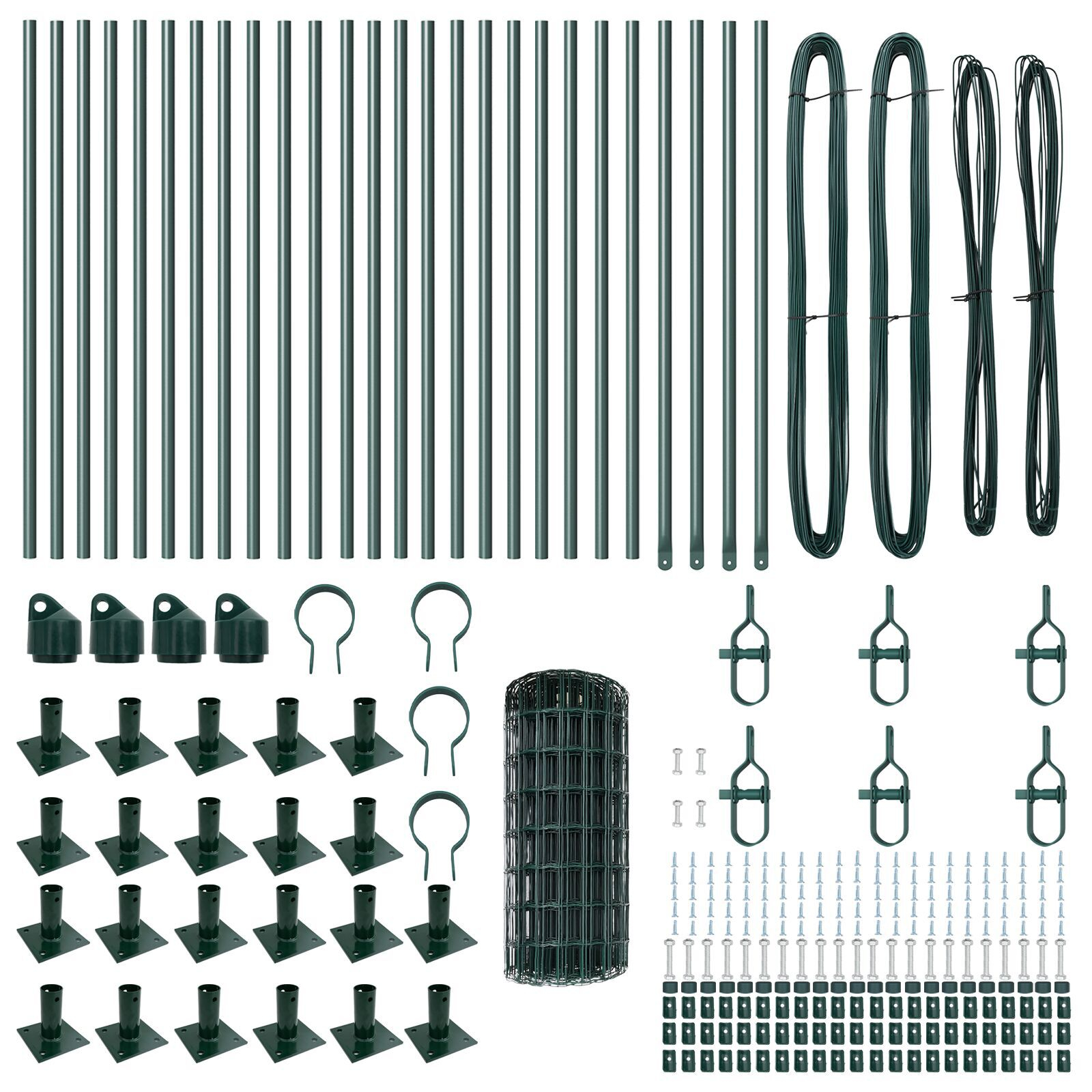 Gardul Euro cu 13 Stâlpi Flanșați 0.4x50 m Oțel Galvanizat GartenMobel Dekor