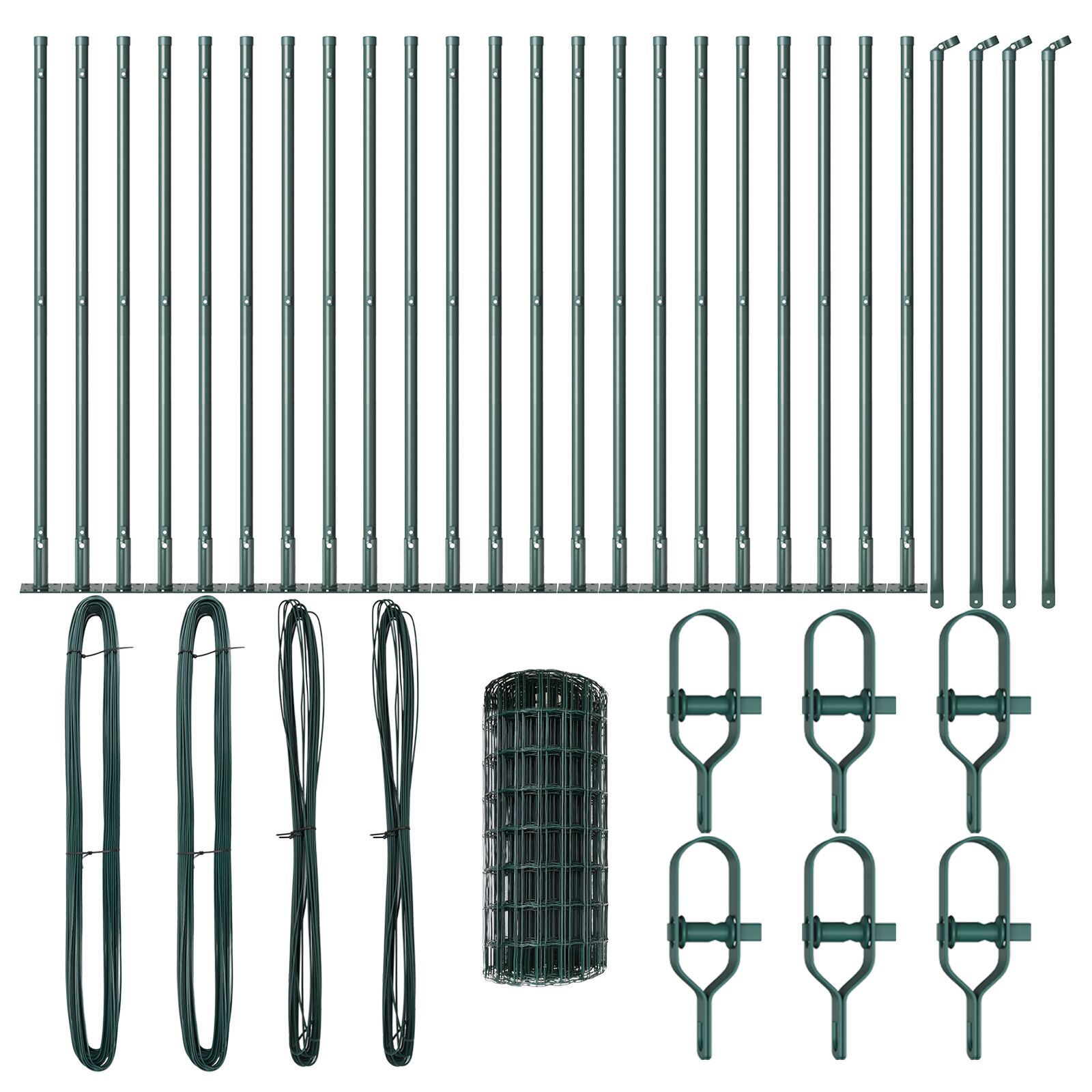 Gardul Euro cu 13 Stâlpi Flanșați 0.4x50 m Oțel Galvanizat GartenMobel Dekor