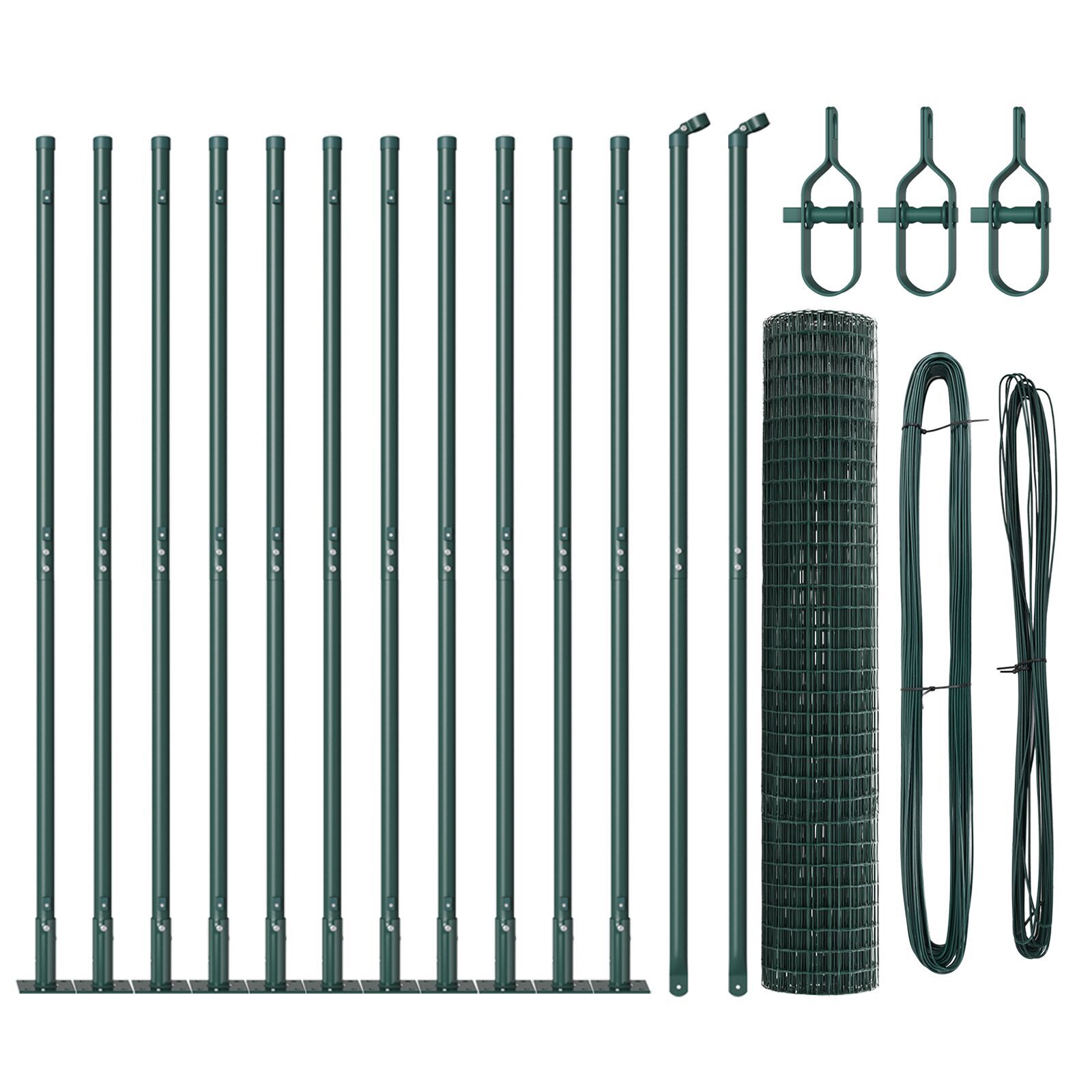 Împrejmuire Euro Set de 2 Verde Metal 25 x 1.2 m Durabil GartenMobel Dekor