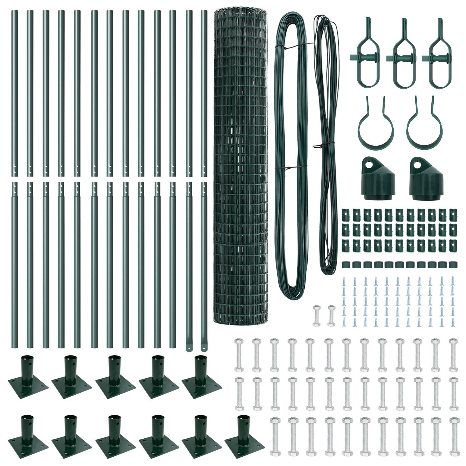 Împrejmuire Euro Set de 2 Verde Metal 25 x 1.2 m Durabil GartenMobel Dekor