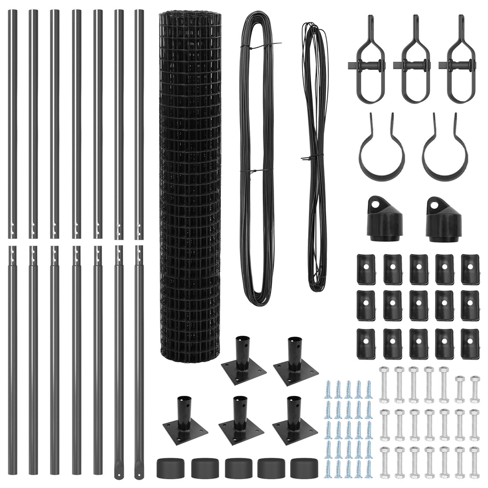 Împrejmuire Euro cu 7 stâlpi flansați 1.5x10 m din oțel galvanizat GartenMobel Dekor