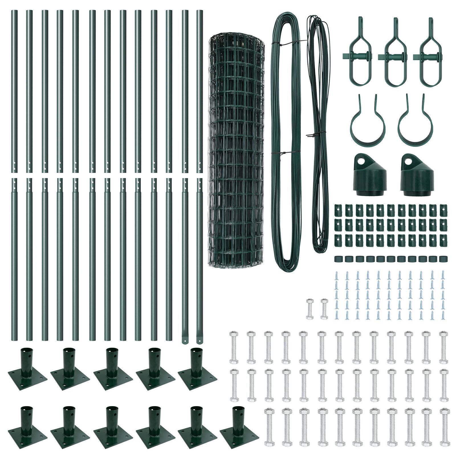 Împrejmuirea Euro Set de 2 Verde Oțel vopsit electrostatic GartenMobel Dekor
