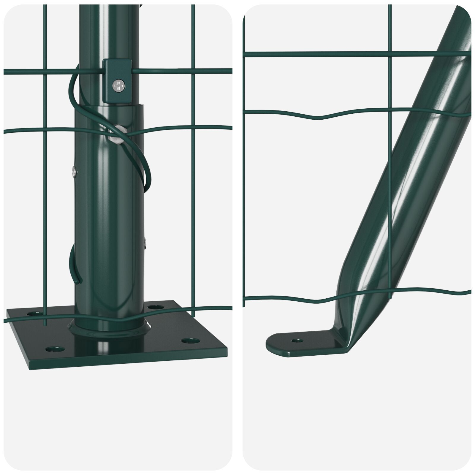 Împrejmuirea Euro cu 13 Stâlpi Flanșati 0.8 x 25 m Oțel Galvanizat GartenMobel Dekor