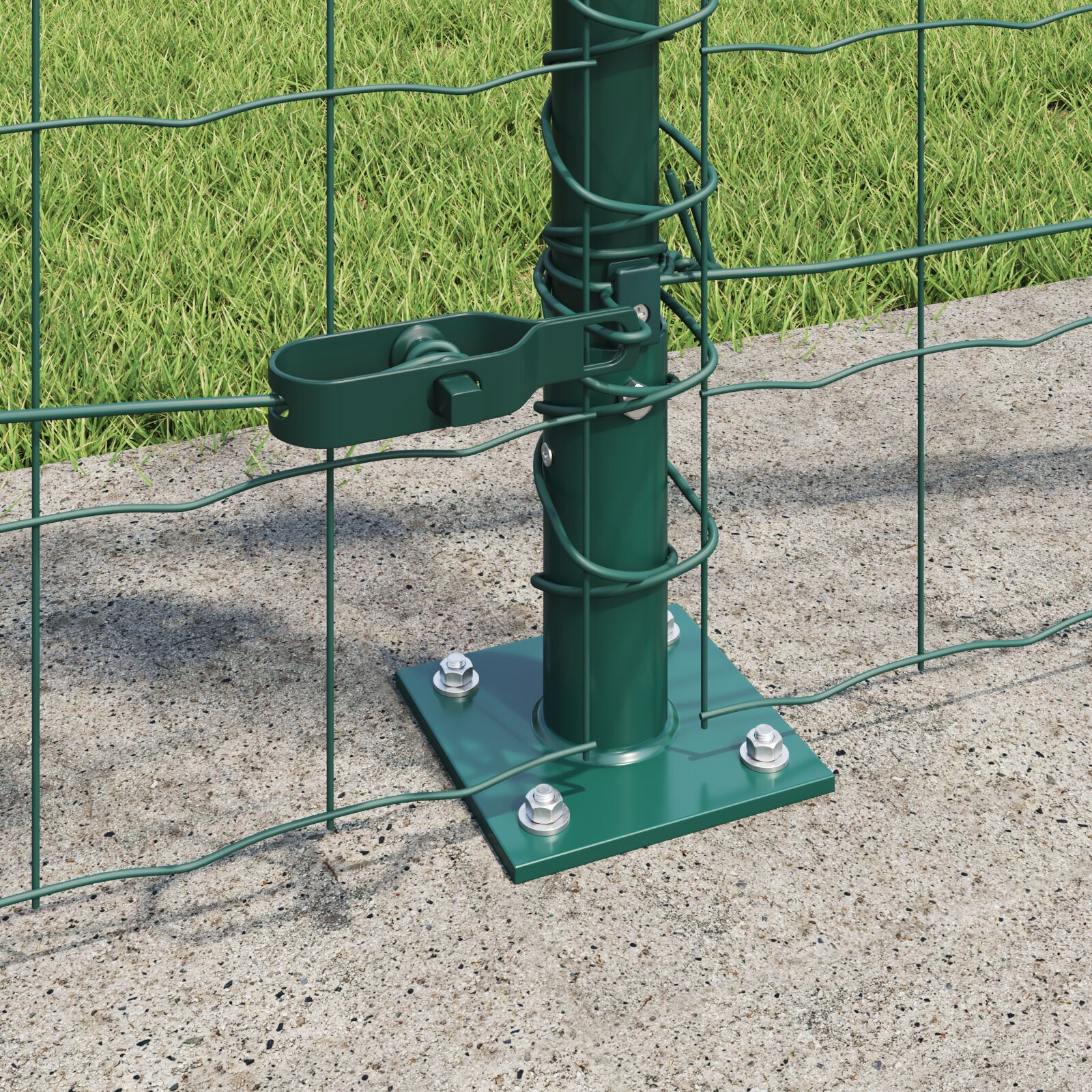 Împrejmuirea Euro cu 13 Stâlpi Flanșati 0.8 x 25 m Oțel Galvanizat GartenMobel Dekor