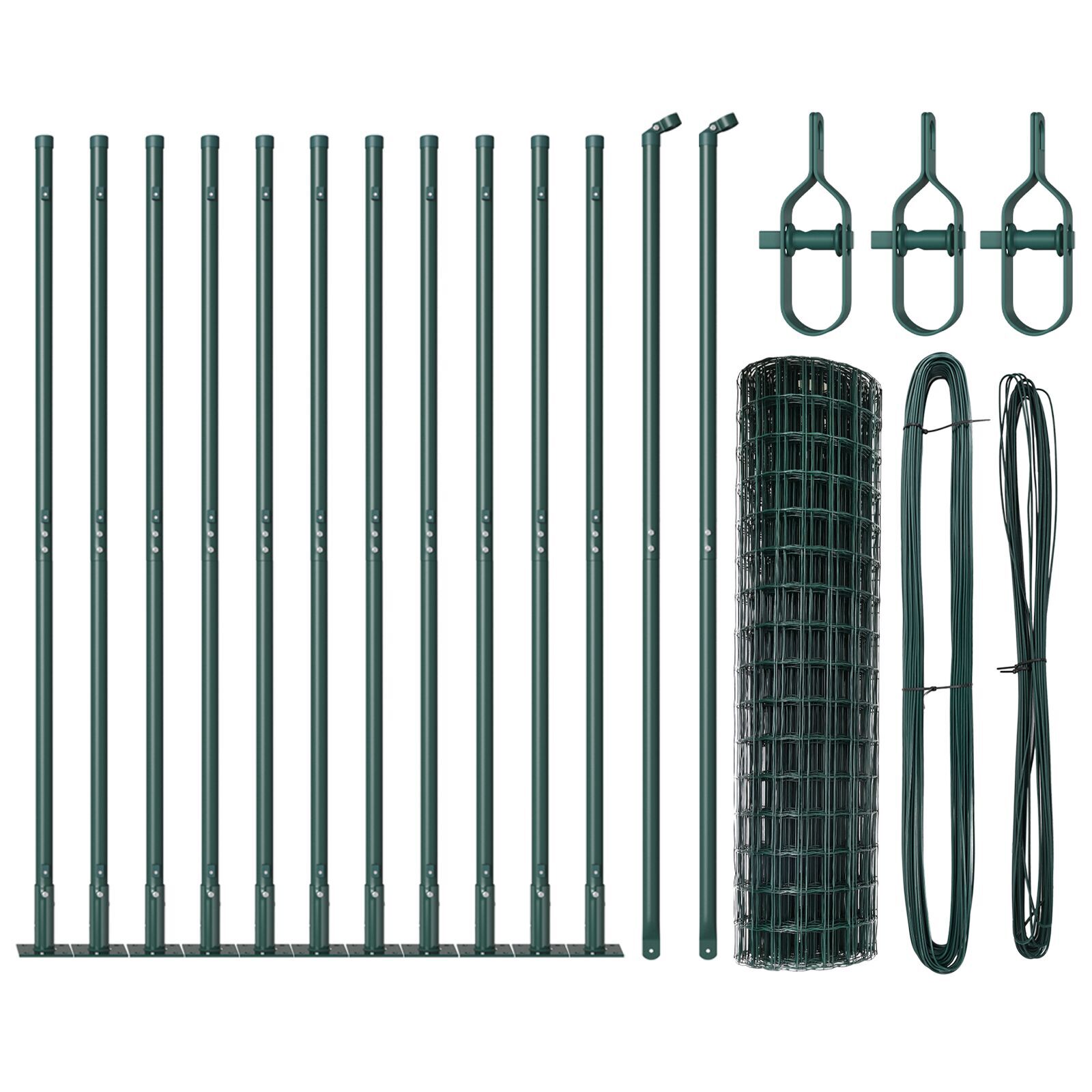 Îngrădire Euro cu 13 stâlpi flanșați 0.8x25 m Oțel galvanizat GartenMobel Dekor