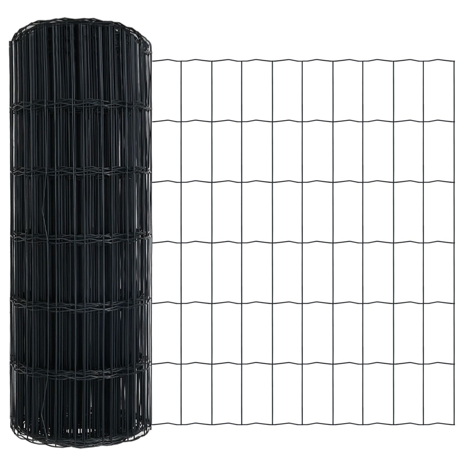 Euro Fence cu 13 Stâlpi Flansați 0.4x25 m Oțel Galvanizat GartenMobel Dekor