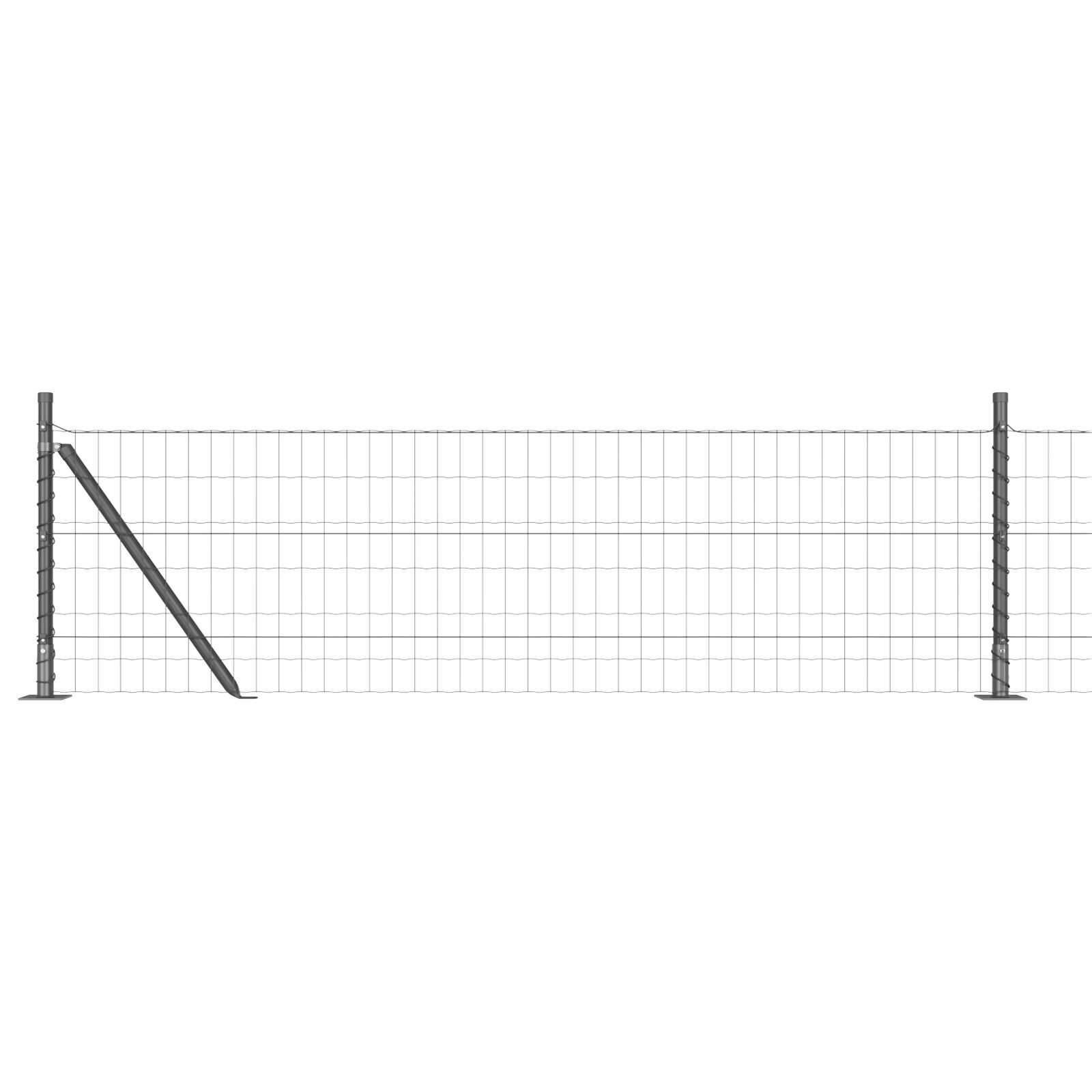 Euro Fence cu 7 Stâlpi Flanșați 0.4x10 m Oțel Galvanizat GartenMobel Dekor