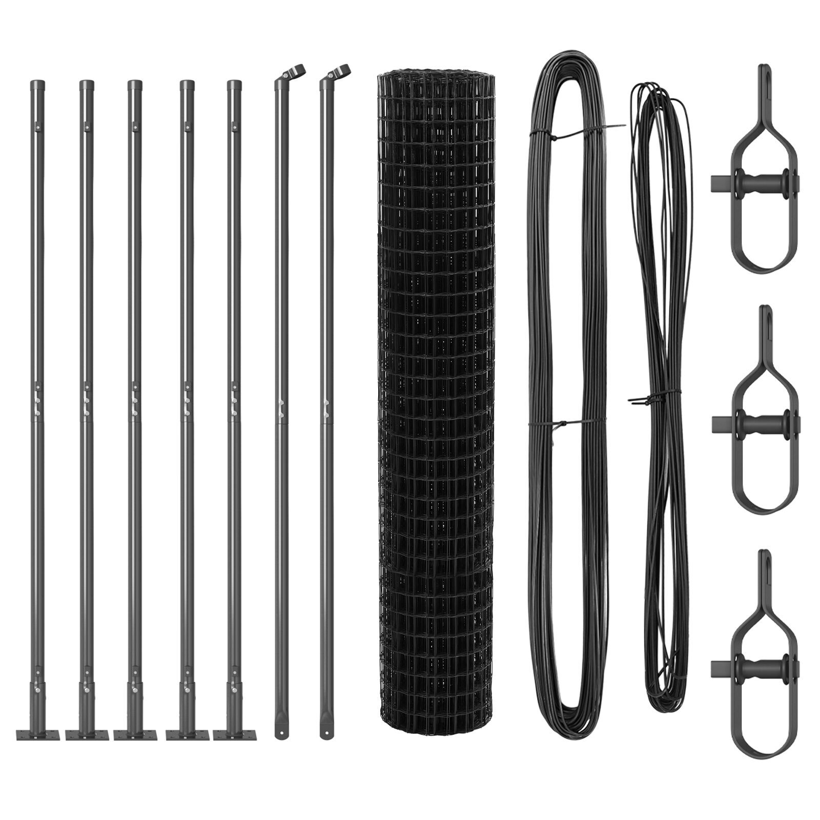 Euro Fence cu 7 Stâlpi Flanșați 1.4x10 m Oțel Galvanizat GartenMobel Dekor