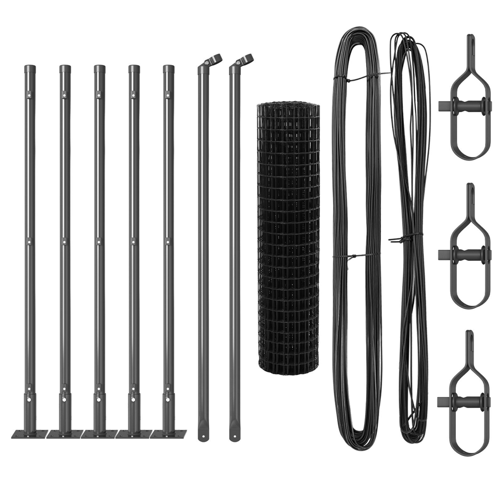 Euro Fence cu 7 stâlpi flanșați 0.6x10 m Oțel galvanizat GartenMobel Dekor