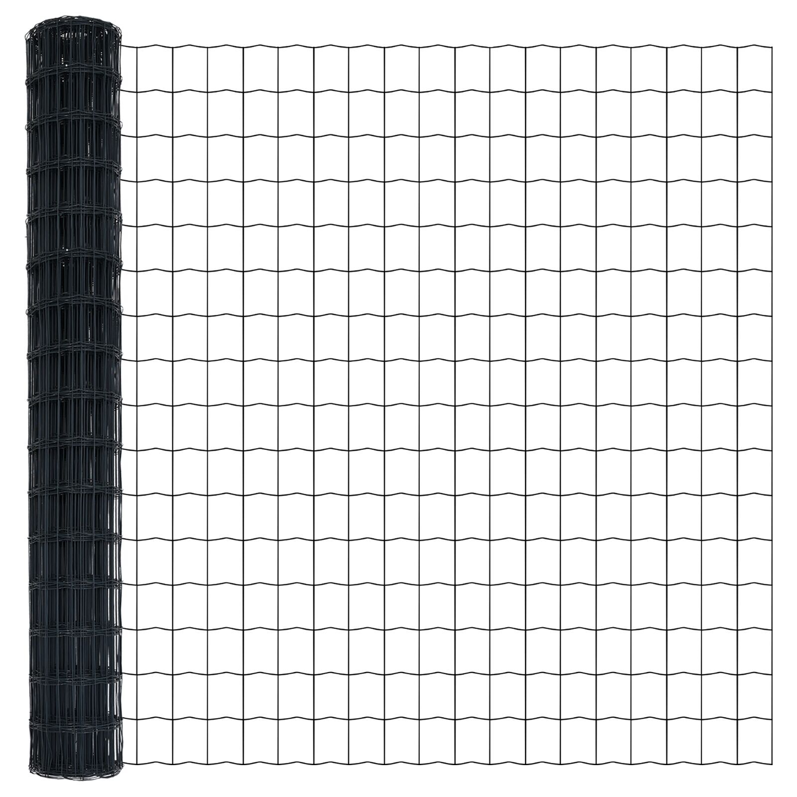 Gard Euro cu 7 stâlpi flanșați 1.6x10 m Oțel galvanizat GartenMobel Dekor