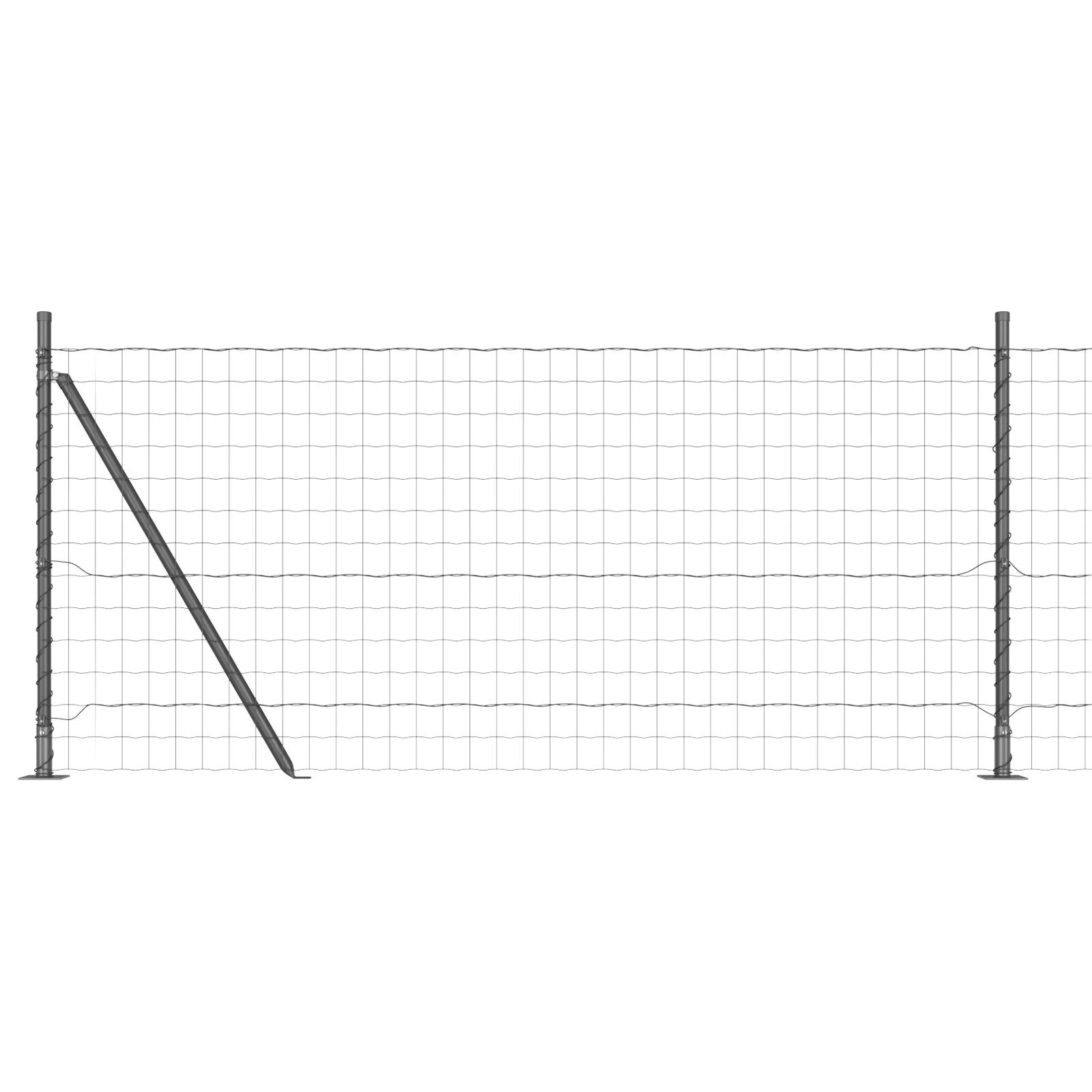 Euro Fence cu 7 stâlpi flanșați 1x10 m Oțel galvanizat GartenMobel Dekor