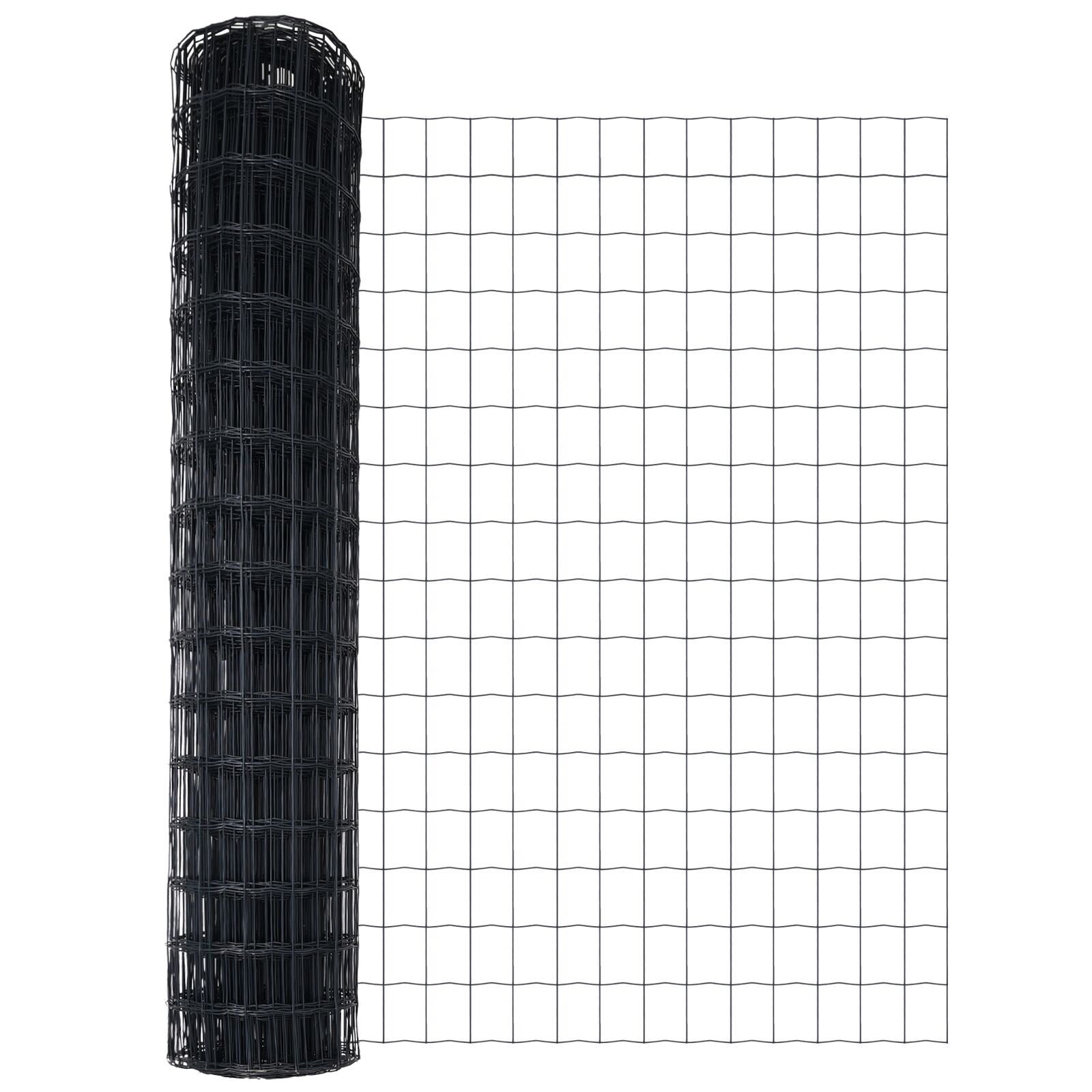 Euro Fence cu 7 stâlpi flanșați 1x10 m Oțel galvanizat GartenMobel Dekor