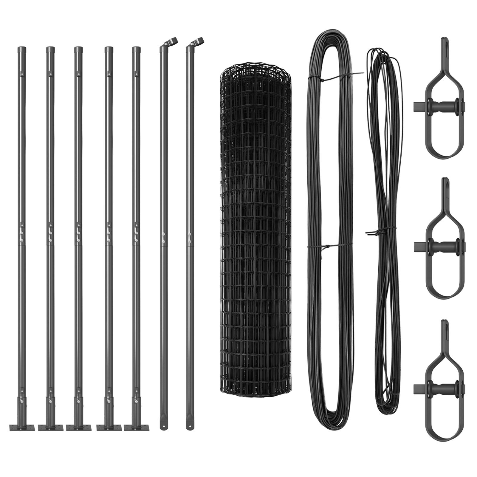 Euro Fence cu 7 stâlpi flanșați 1x10 m Oțel galvanizat GartenMobel Dekor