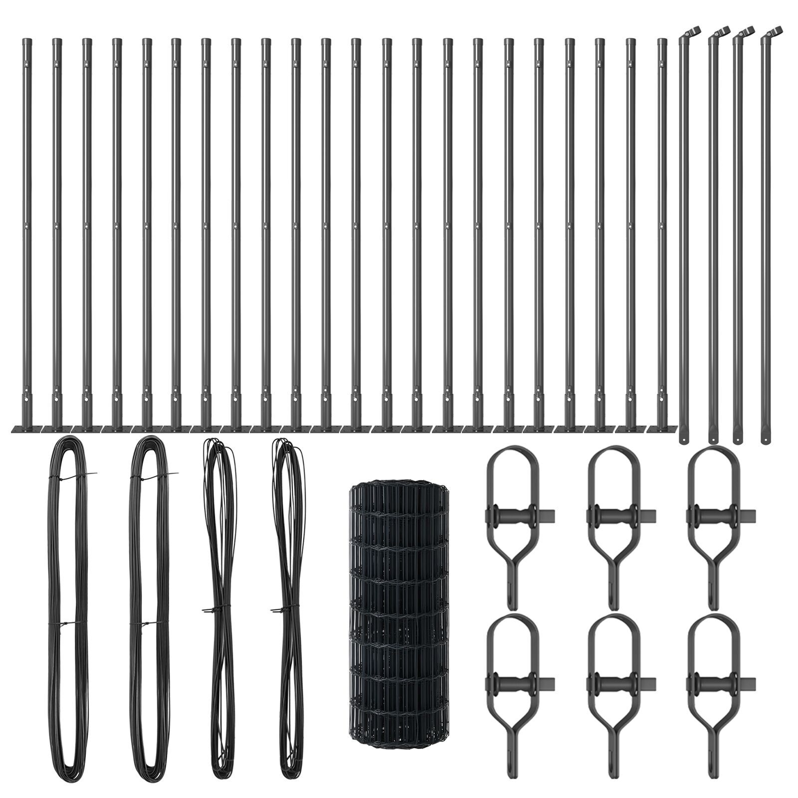 Gard Euro cu 13 stâlpi flanșați 0.6x50 m Oțel galvanizat GartenMobel Dekor