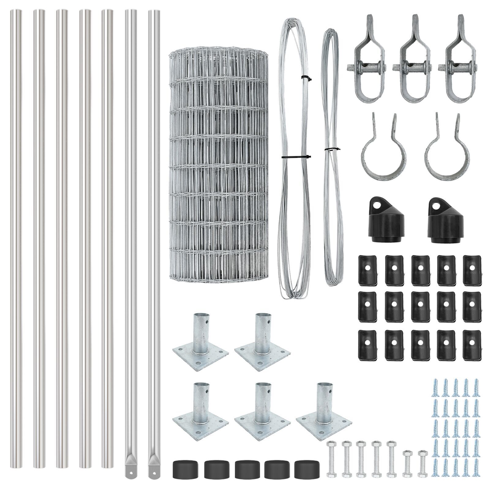 Gard Euro cu 7 Stâlpi Flansați 0.4x10 m Oțel Galvanizat GartenMobel Dekor