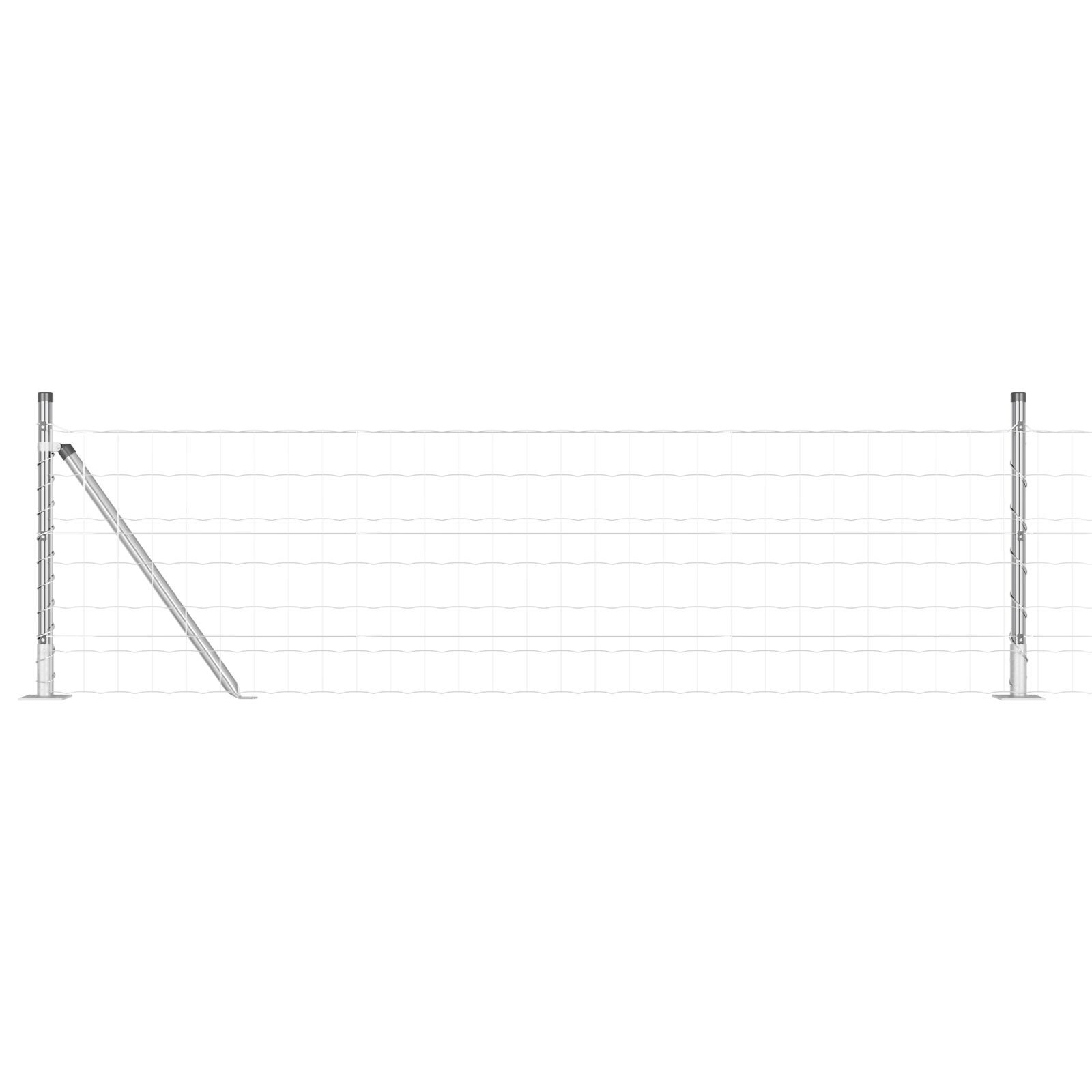 Gard Euro cu 7 Stâlpi Flanșați 0.6x10 m Oțel Zincat GartenMobel Dekor