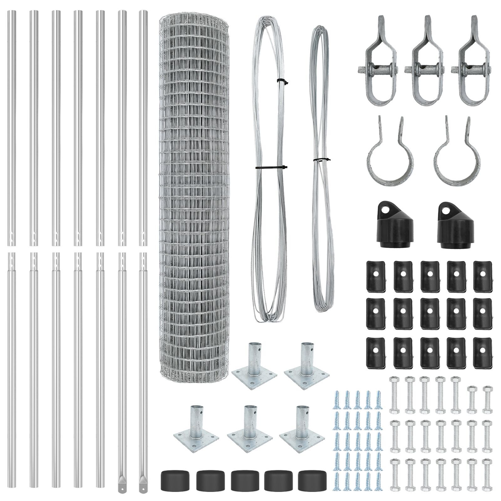 Gard Euro cu 7 Stâlpi Flanșați 1.6x10 m Oțel Galvanizat GartenMobel Dekor