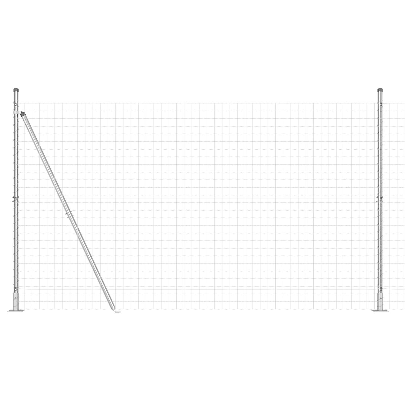 Gard Euro cu 7 posturi flanșate 1.4x10 m Oțel galvanizat GartenMobel Dekor
