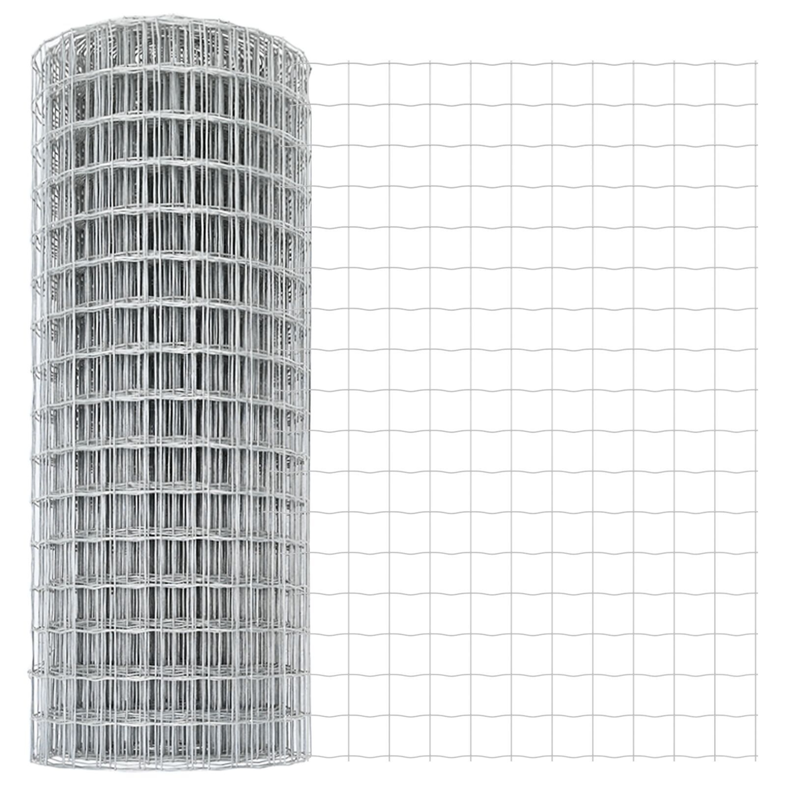 Gard Euro cu 7 posturi flanșate 1.4x10 m Oțel galvanizat GartenMobel Dekor