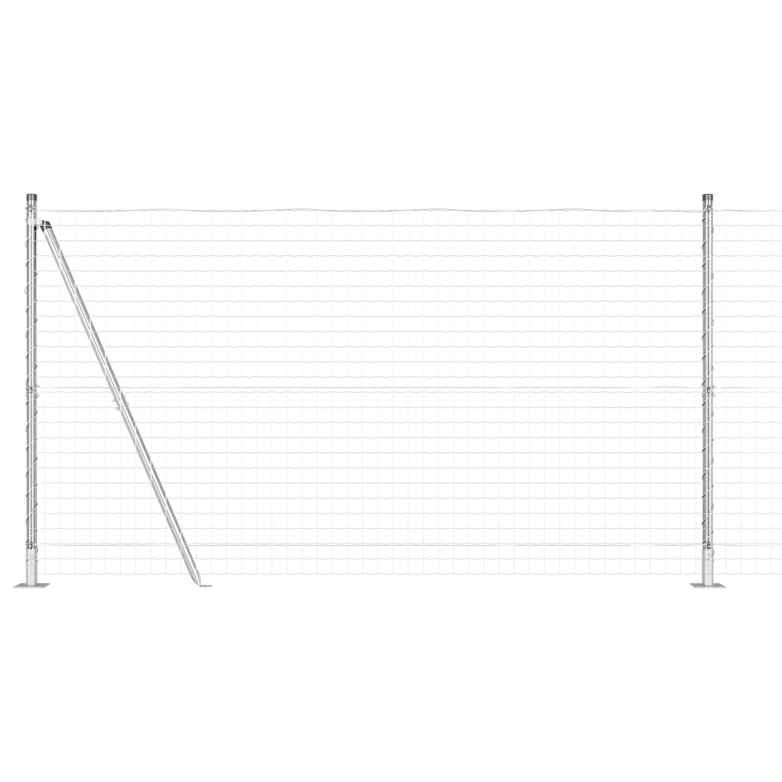 Gard Euro cu 7 stâlpi flanșați 1.2x10 m Oțel galvanizat GartenMobel Dekor