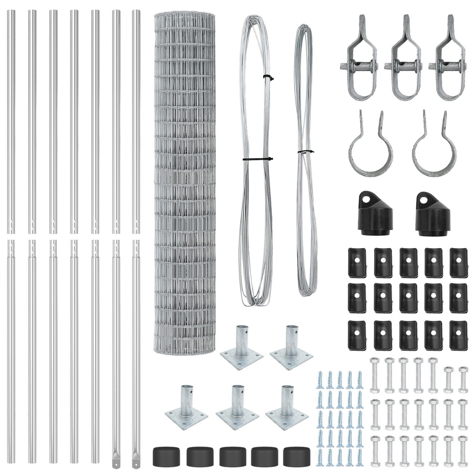Împrejmuire Euro cu 7 Posturi Flanșate 1.4x10 m Oțel Galvanizat GartenMobel Dekor