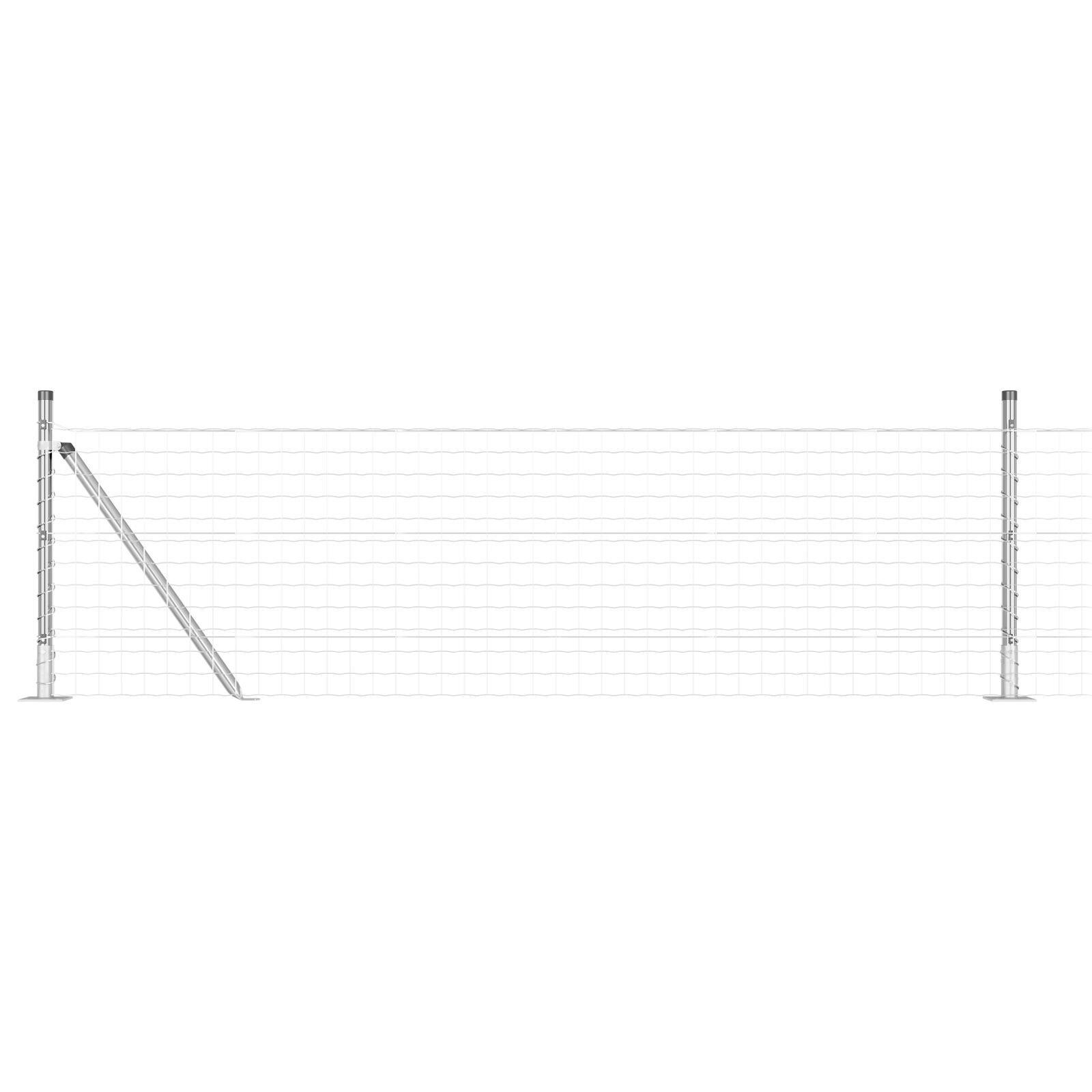 Împrejmuirea Euro cu 7 stâlpi flanșați 0.4x10 m Oțel galvanizat GartenMobel Dekor