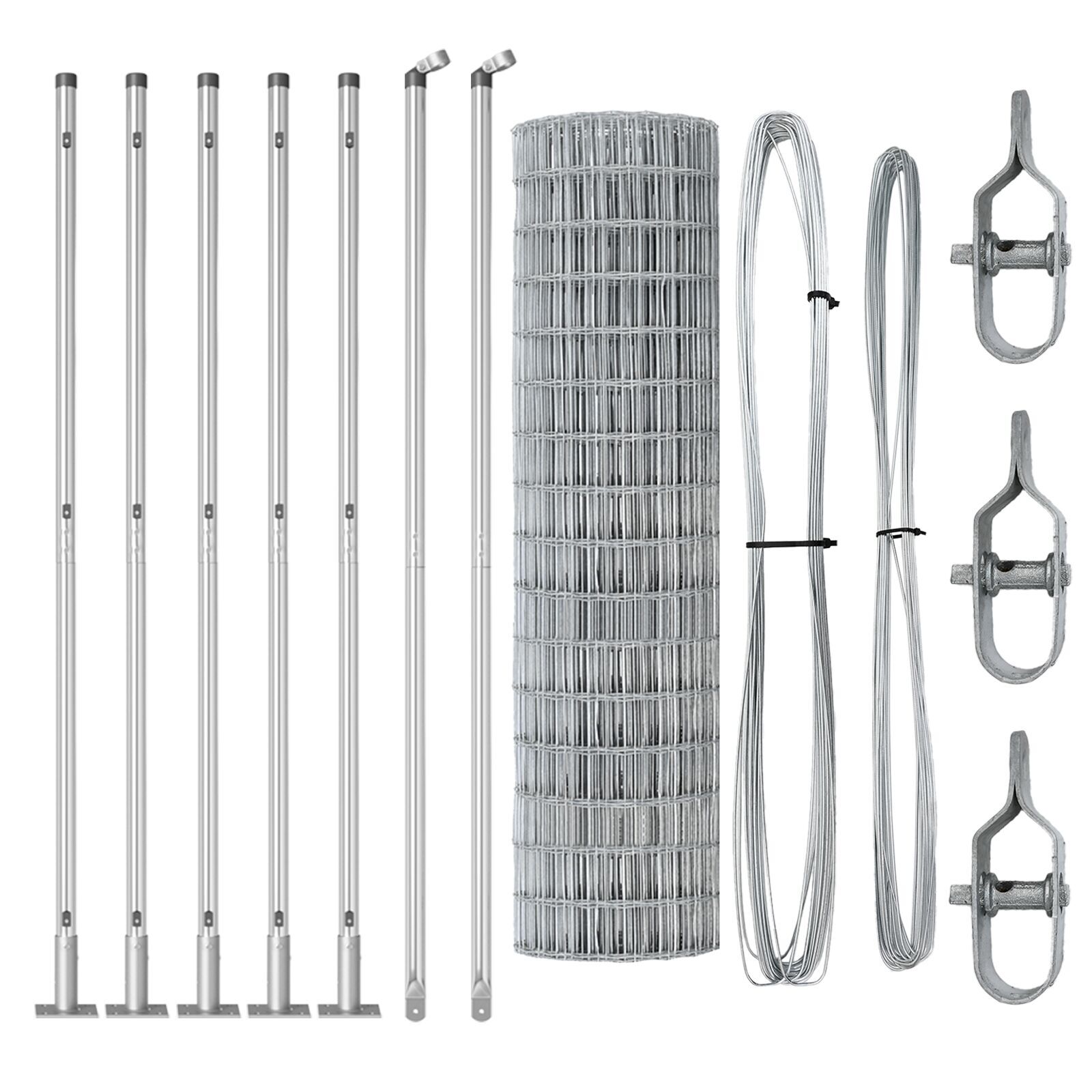 Euro Fence cu 7 Stâlpi Flanșați 1.2x10 m Oțel Galvanizat GartenMobel Dekor