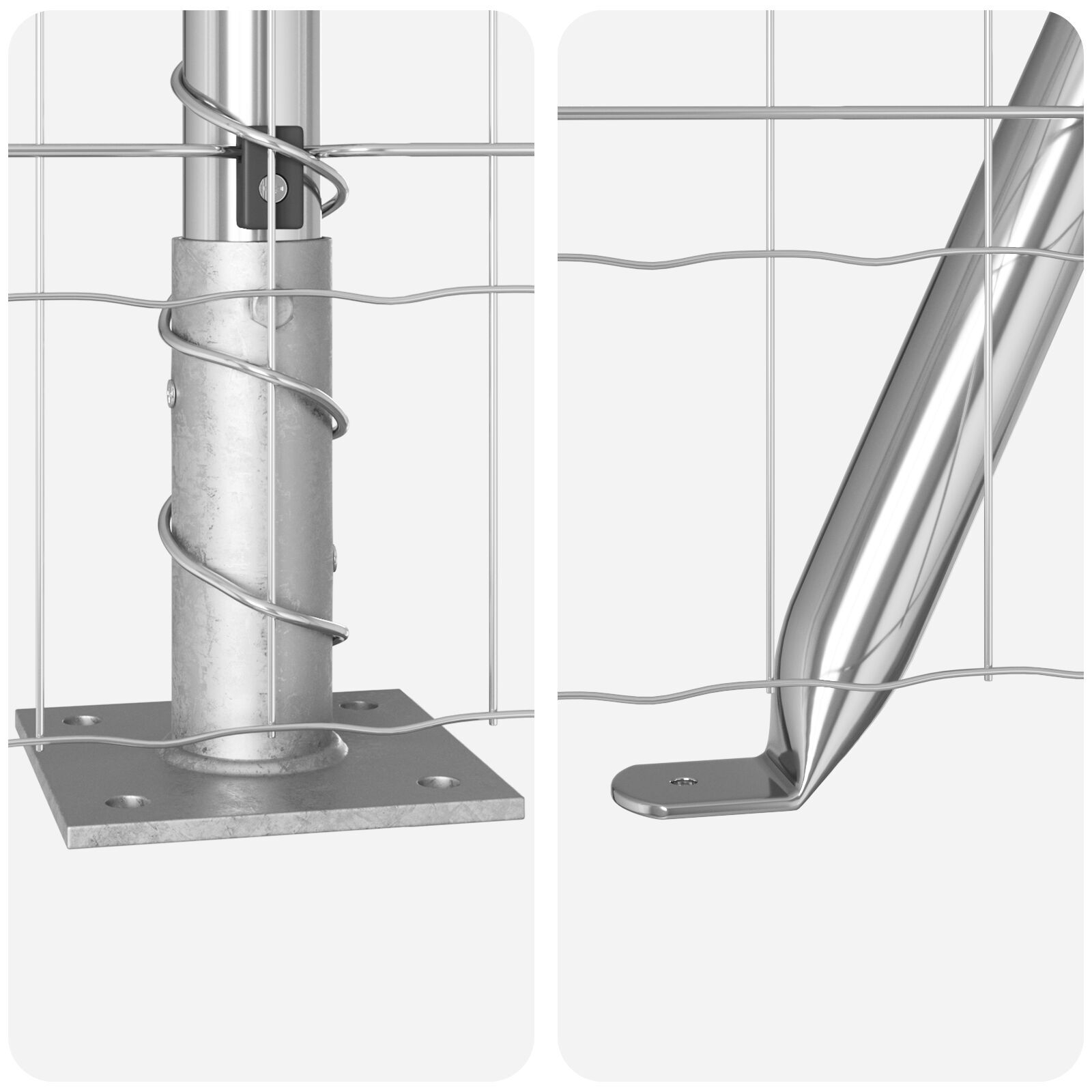 Gard Euro cu 13 Posturi Flansate 0.4x25 m Oțel Galvanizat GartenMobel Dekor