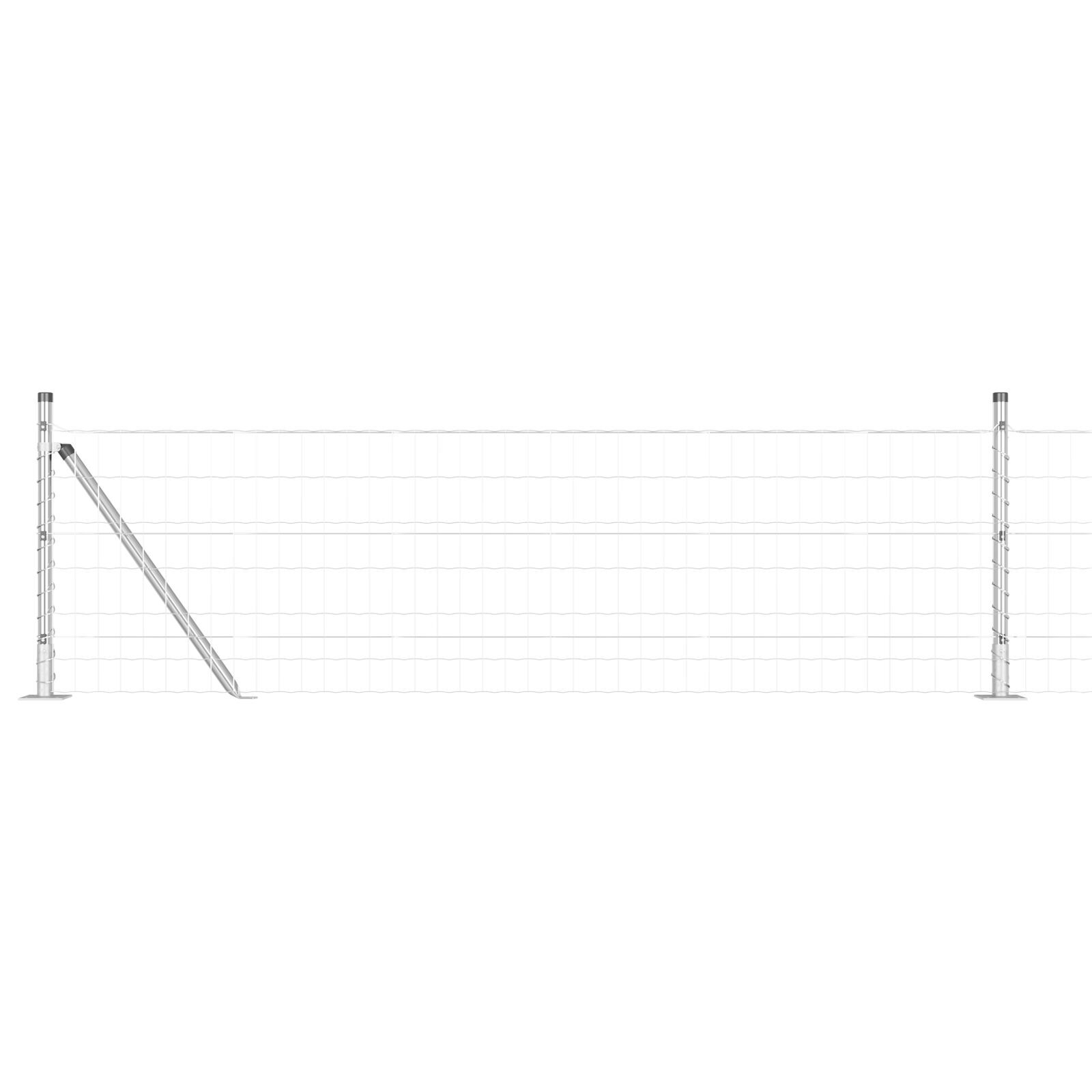 Gard Euro cu 13 Posturi Flansate 0.4x25 m Oțel Galvanizat GartenMobel Dekor