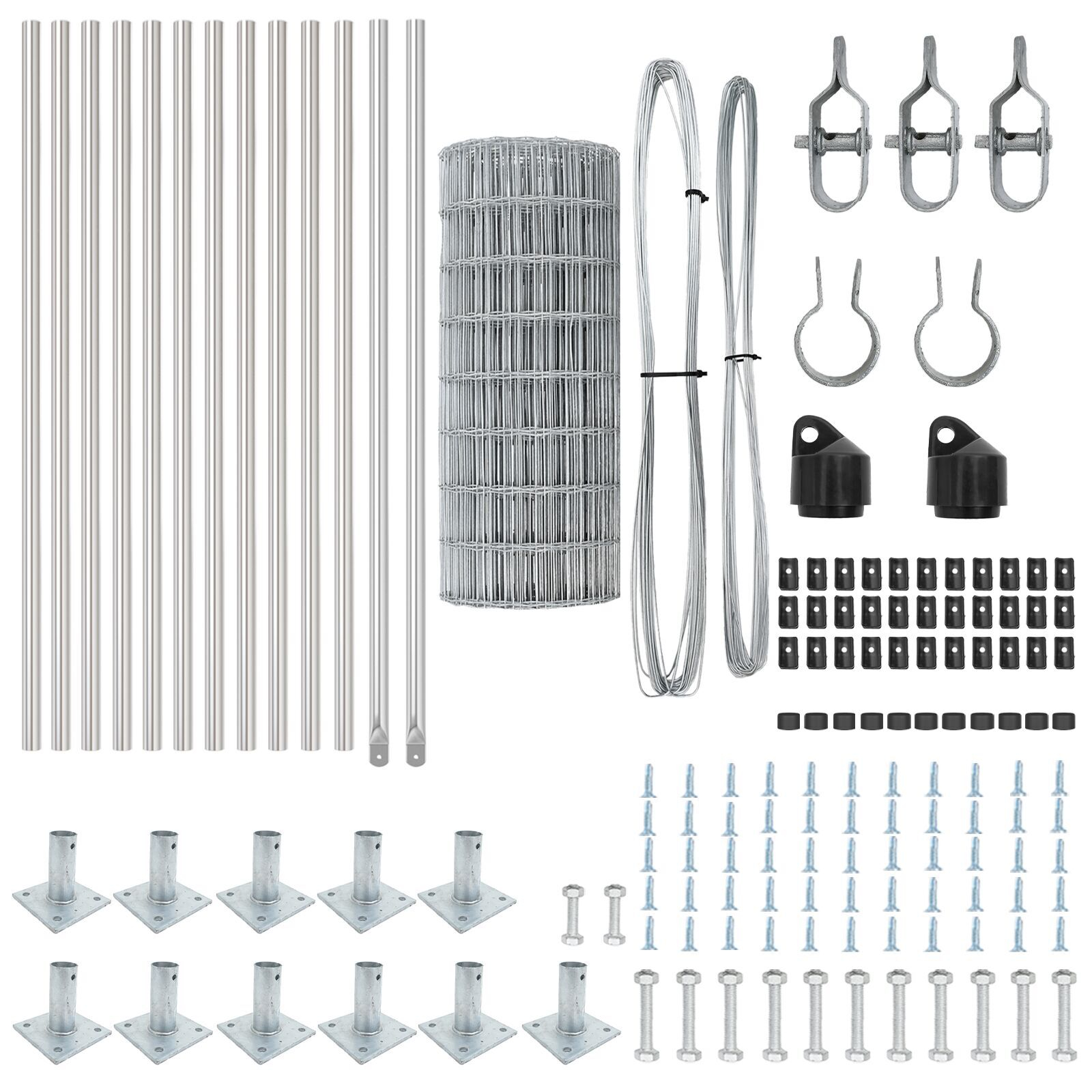 Gard Euro cu 13 stâlpi flanșați 0.4x25 m Oțel galvanizat GartenMobel Dekor